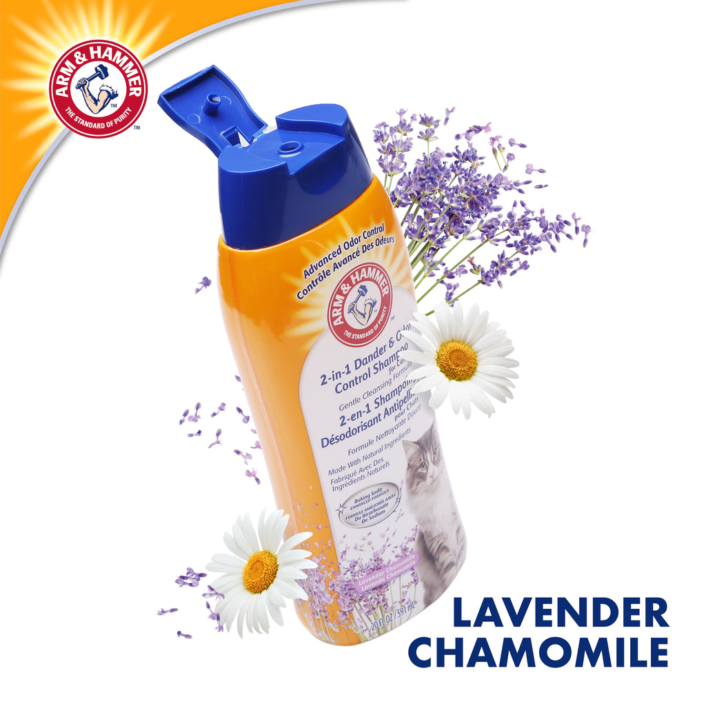 Cat Deodorizing & Dander Reducing Shampoo, Lavender Chamomile Scent, 20 Oz