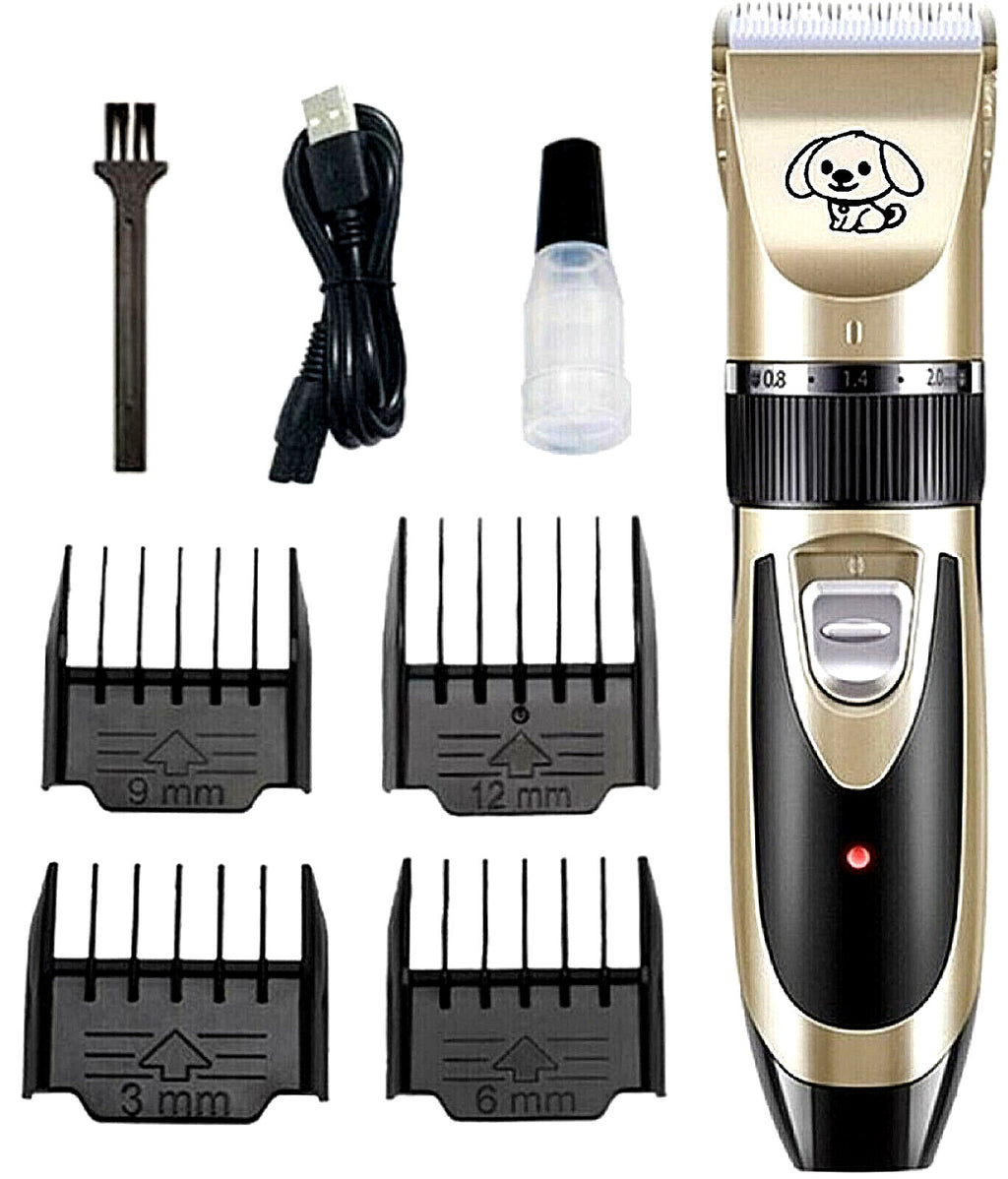 Dog Cat Pet Grooming Kit Rechargeable Cordless Electric Hair Clipper Trimmer Set