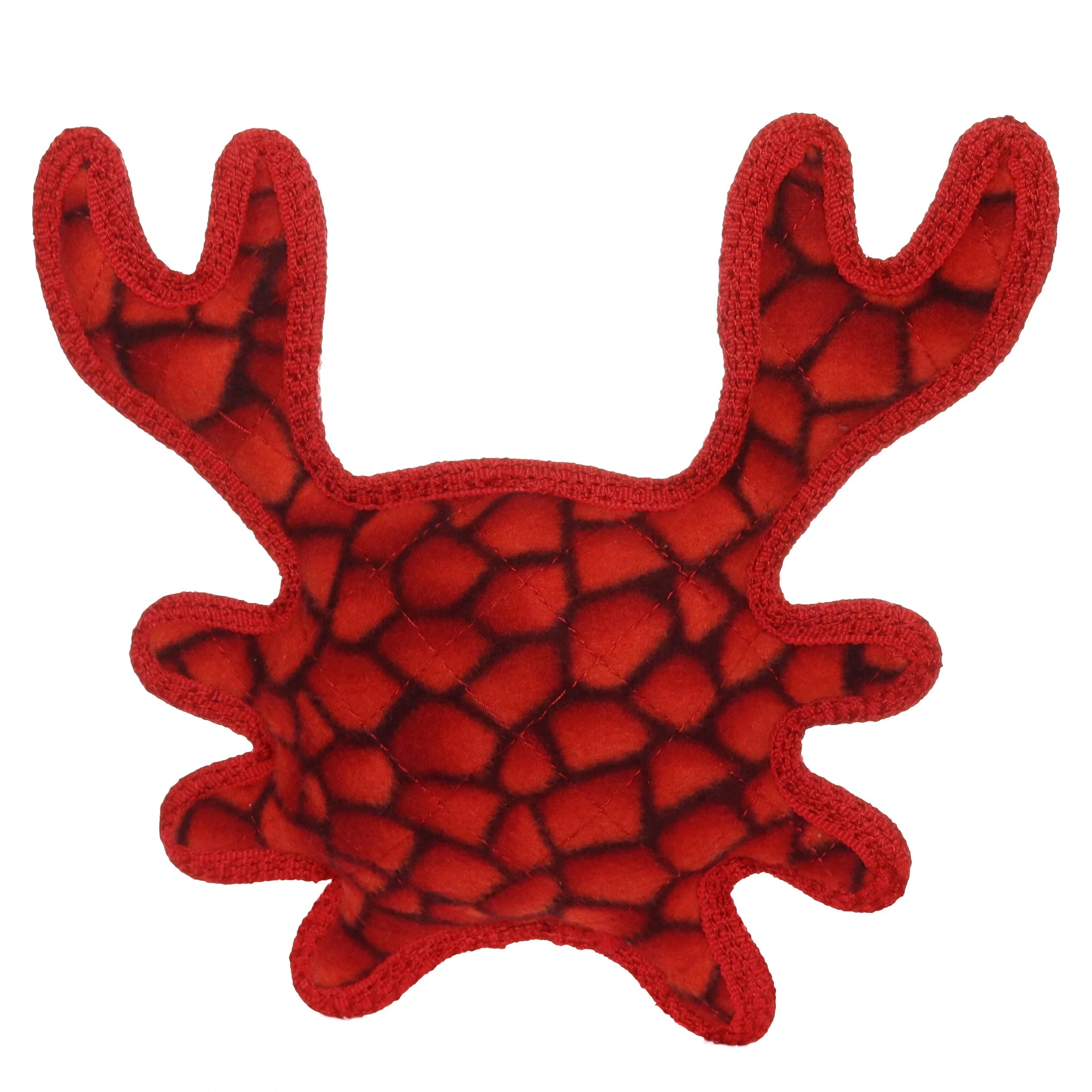 (2 Pack) Tuffy Medium Crab Red Durable Plush Dog Toy