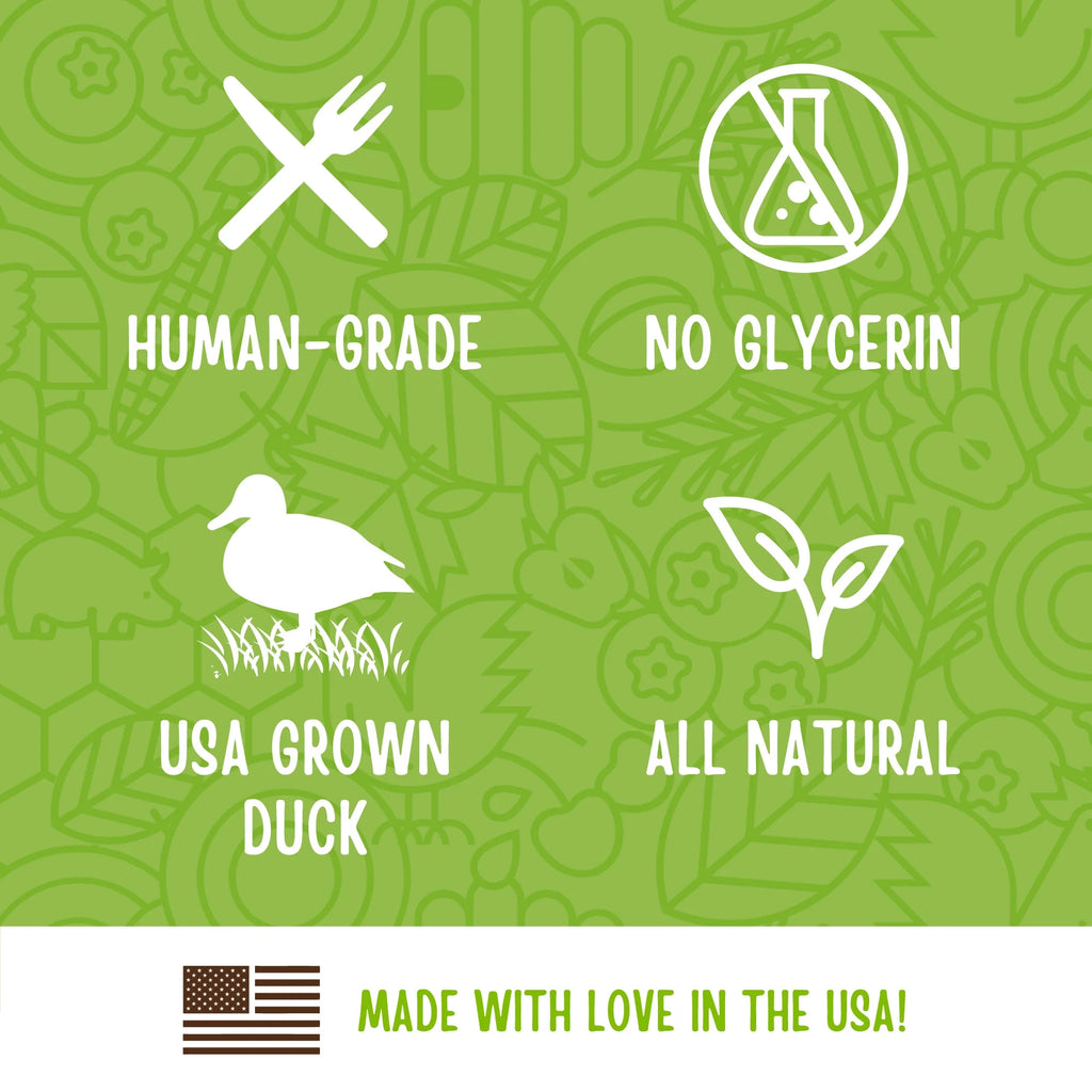 All Natural Human Grade Dog Treats, Essential Duck Jerky Tenders, 22 Ounce, Dry