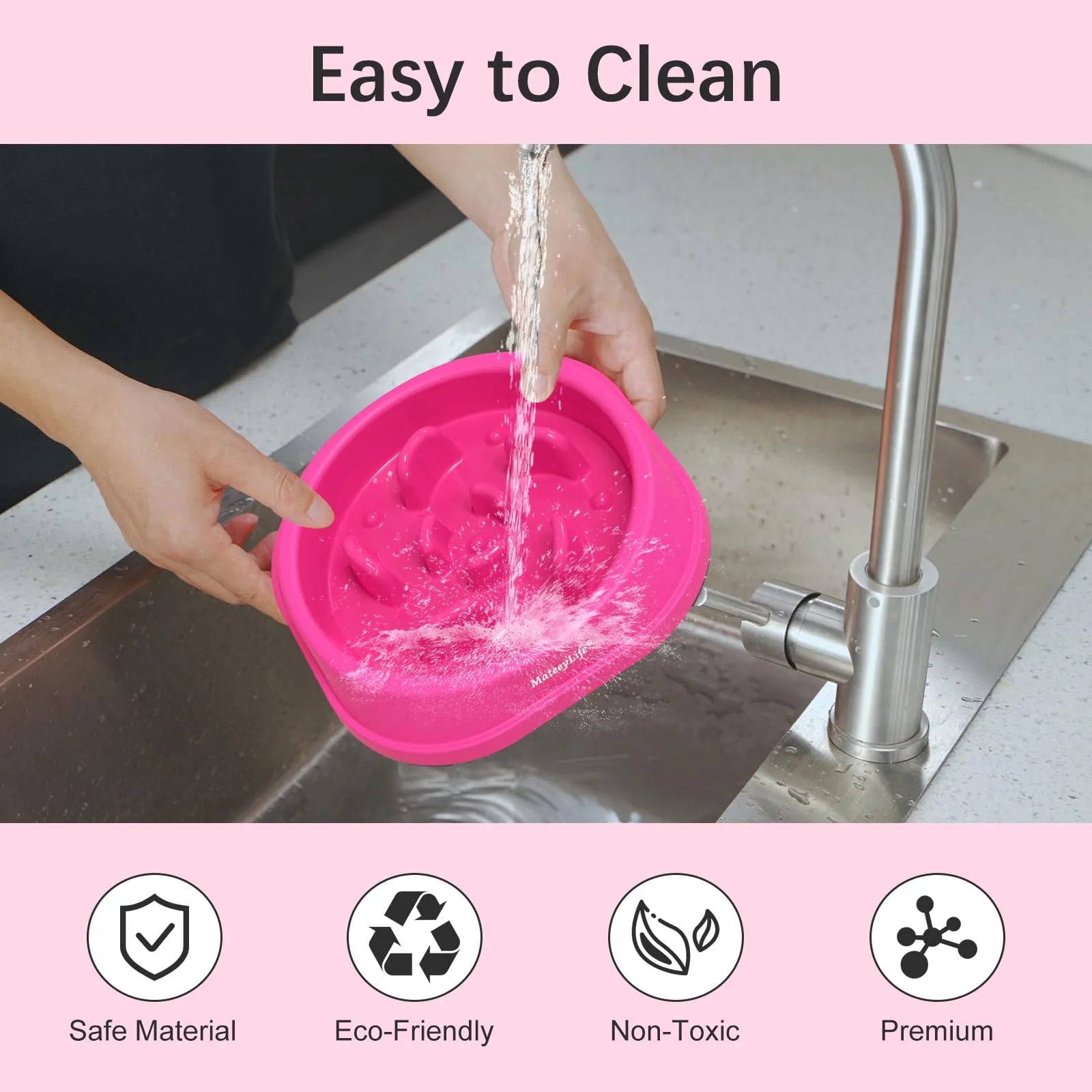 Slow Feeder Dog Bowls, Non Slip Cat Food Bowls, Bloat Stop Maze Pet Dishes, Interactive Feeder for Small Breeds 1 Cup Purple