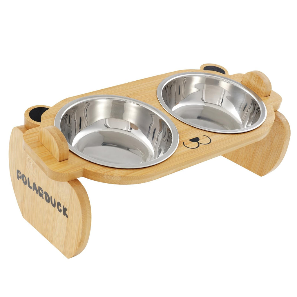 Tilted Elevated Cat Food Bowls Set: Raised Pet Dishes for Cats & Puppy