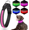 Light up Dog Collars,  LED Dog Collar Rechargeable Waterproof & High Visibility Adjustable Soft Mesh Safety Dog Collars Lighted Glow Collar Flashing Collar for Pet Night Walking,Pink S