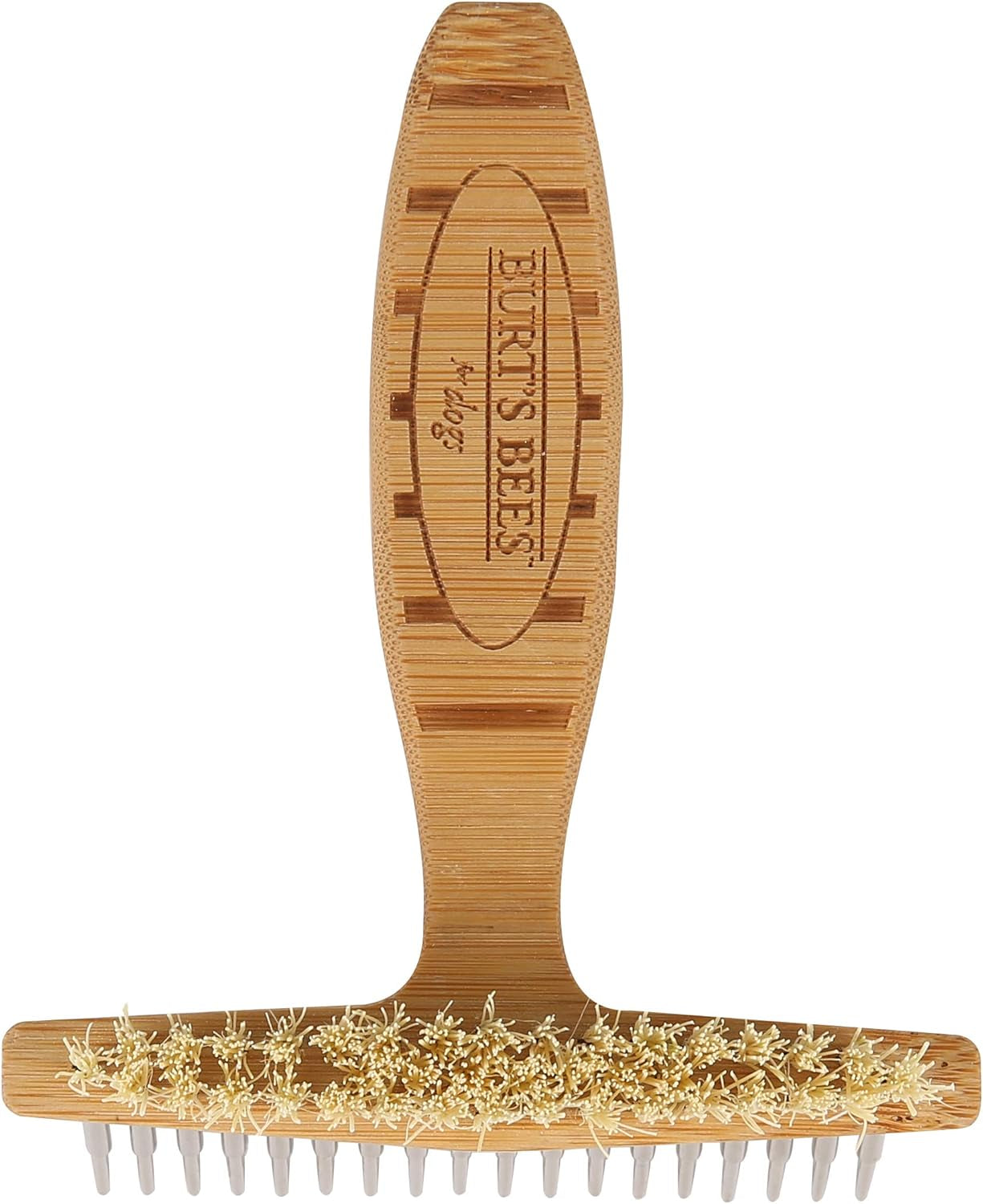 Brown Oblong Double Sided Dog Brush - All Hair Types, Unisex, 0.2 Lbs, Hemp Bristle for Detangling, Shedding Rake for Mats Removal