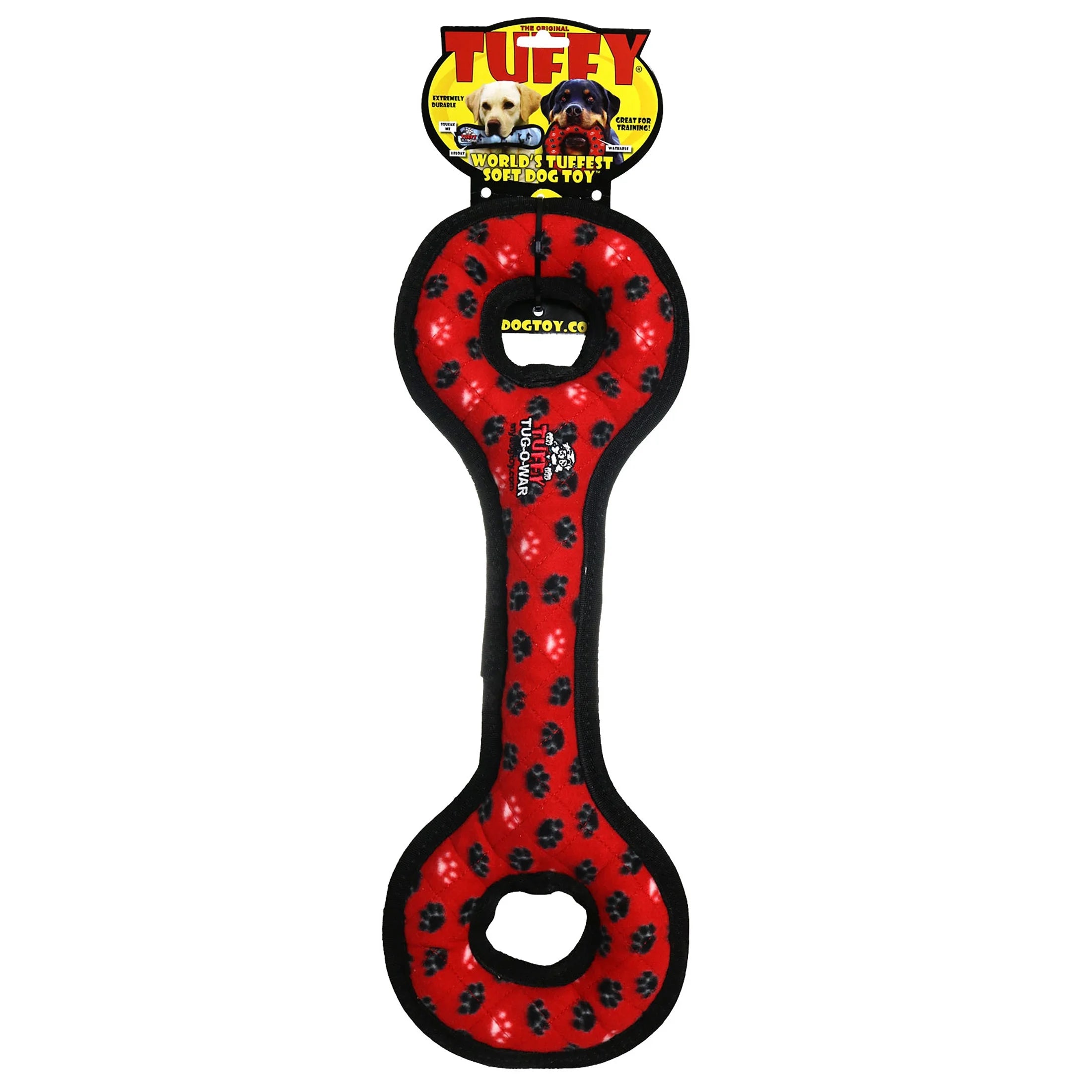 Ultimate Tug-O-War Red Paw Durable Plush Squeaky Dog Toy