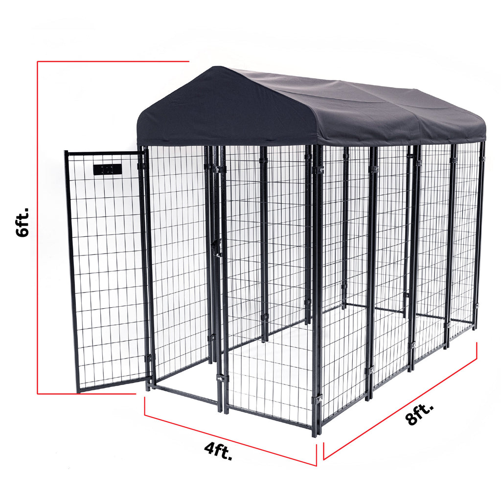 STAY Series Villa Dog Kennel 4'X8' with Privacy Screen