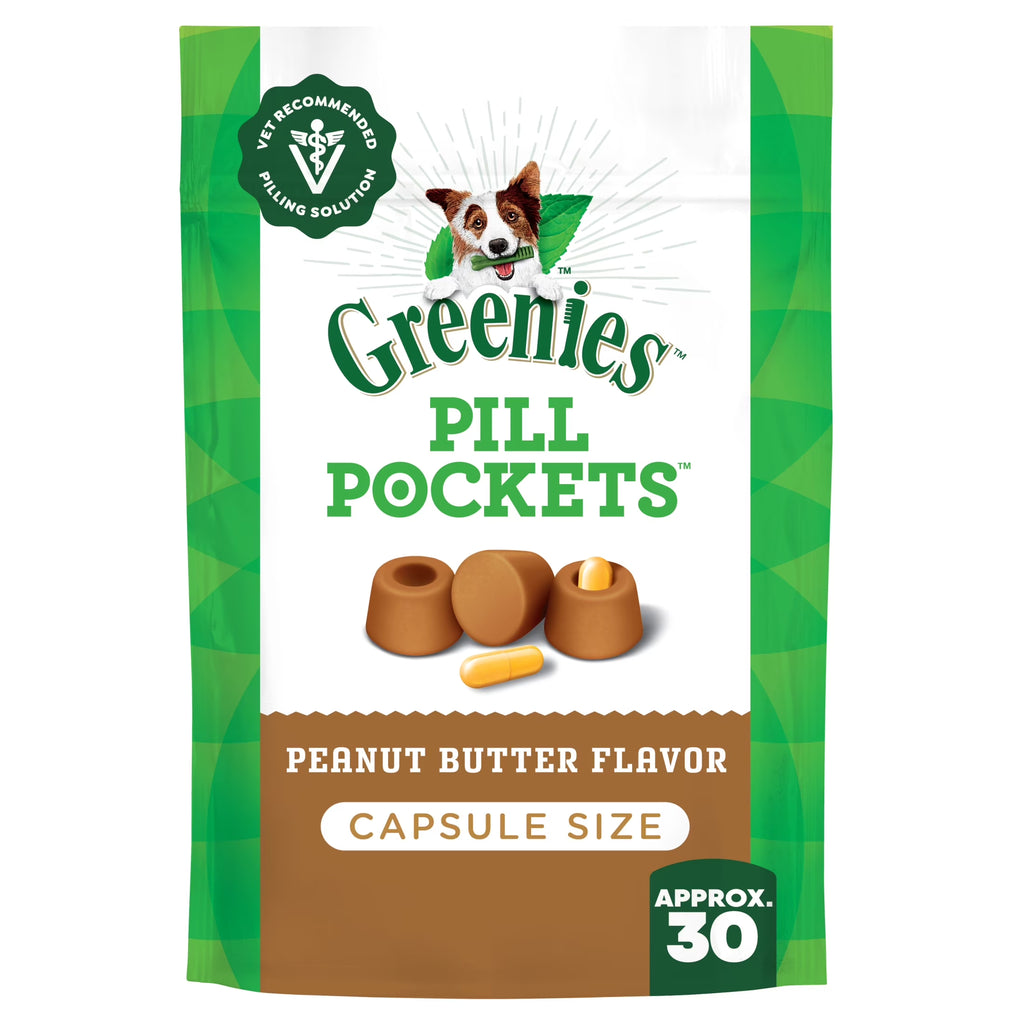 Pill Pockets for Dogs Peanut Butter Large, Capsule Size Soft Dog Treats, 7.9 Oz, (30 Pk)