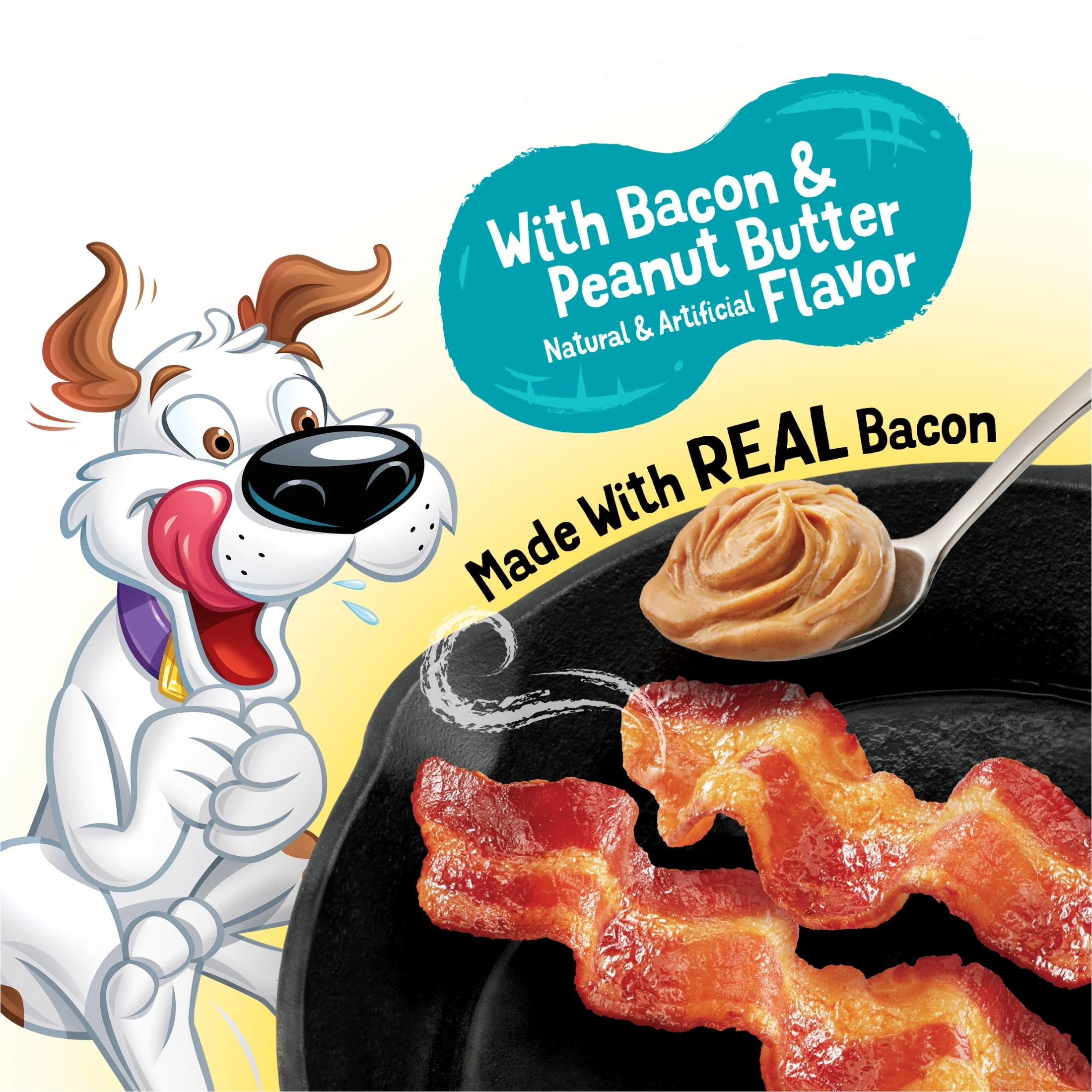 Purina  Strips Dog Treats with Real Bacon & Peanut Butter Flavors Tender Chews, 40 Oz Pouch