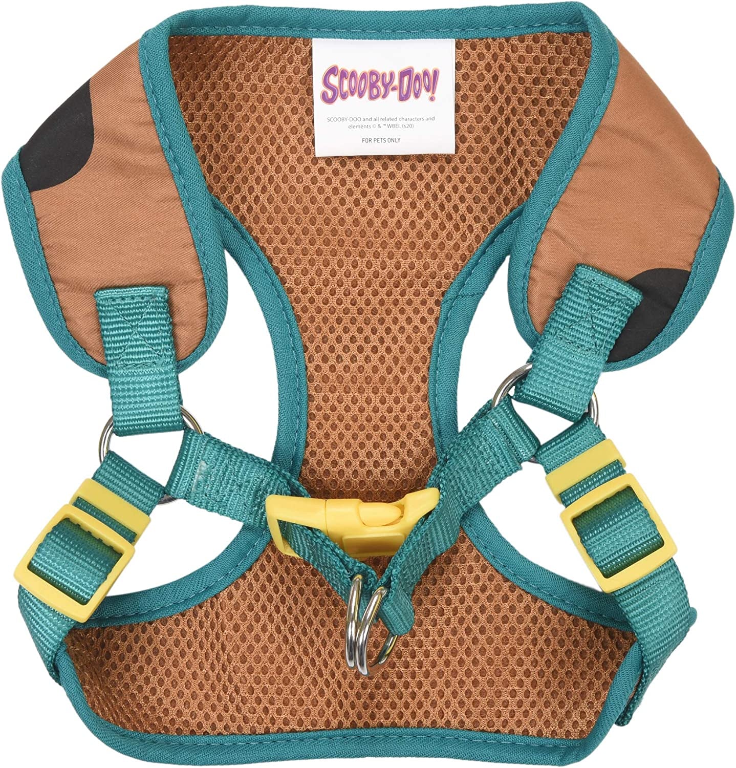 Warner Brothers Scooby-Doo Dog Harness | Soft and Comfortable Small Dog Harness |  Dog Harness No Pull Tan and Blue Dog Harness | Cute Dog Harnesses for Small Dogs