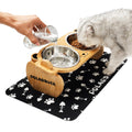 Tilted Elevated Cat Food Bowls Set: Raised Pet Dishes for Cats & Puppy