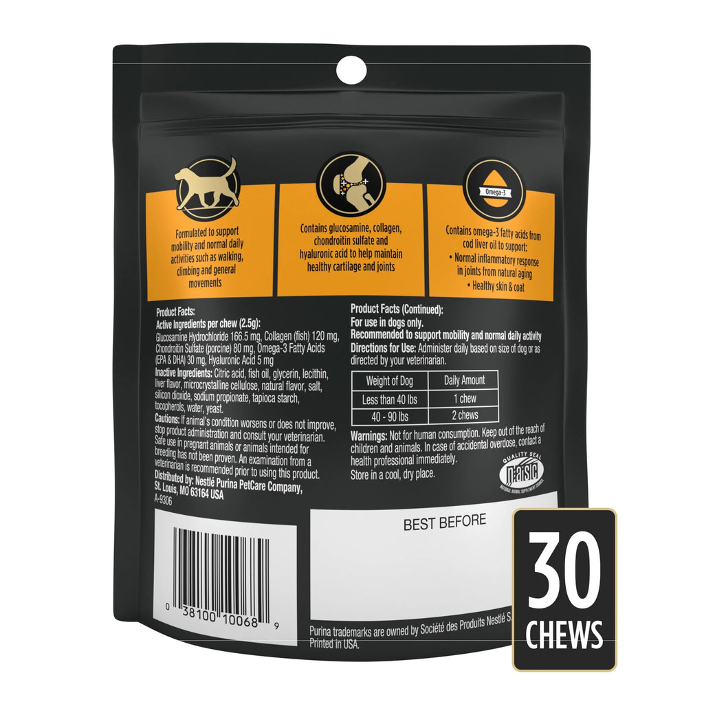 Veterinary Supplements Joint Care Mobility Canine Joint Supplement Hip and Joint Small Breed Dog Chews