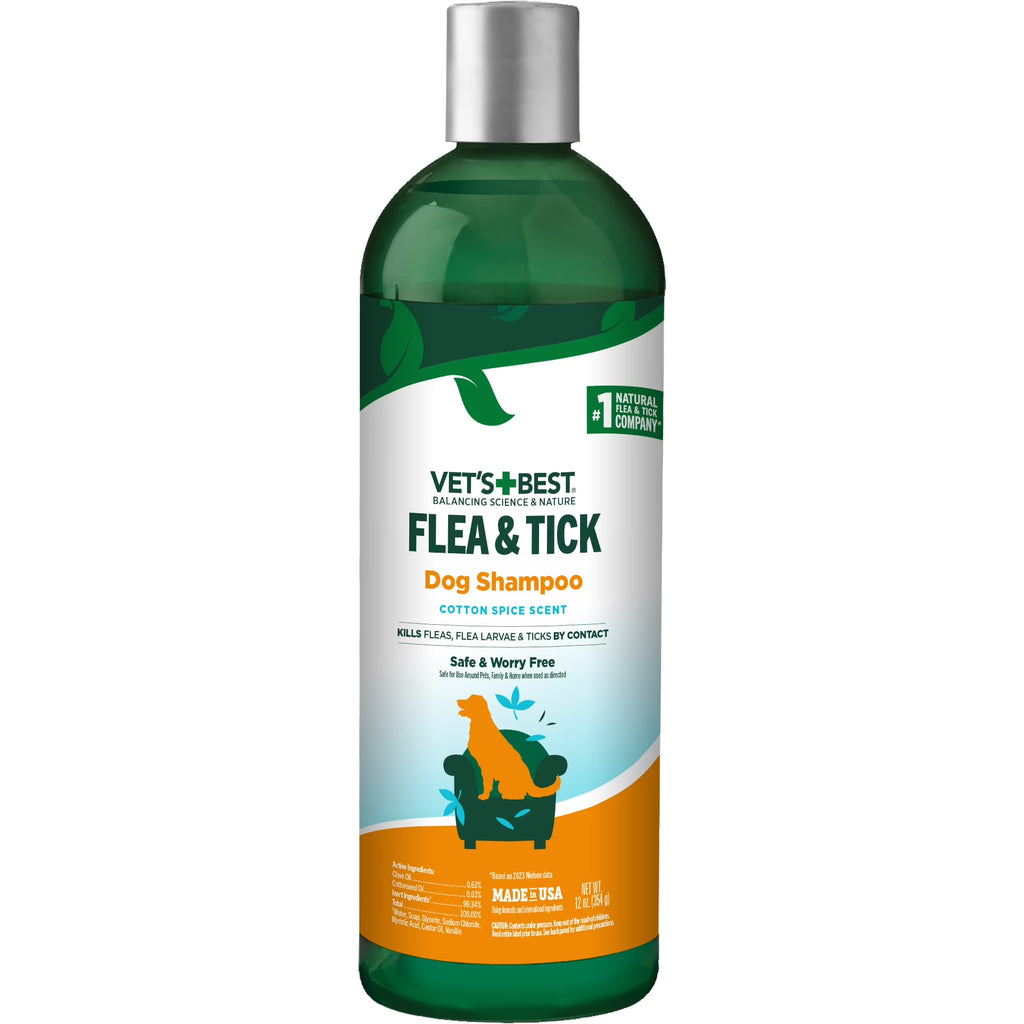 Flea & Tick Shampoo for Dogs – Peppermint Scent - 12Oz