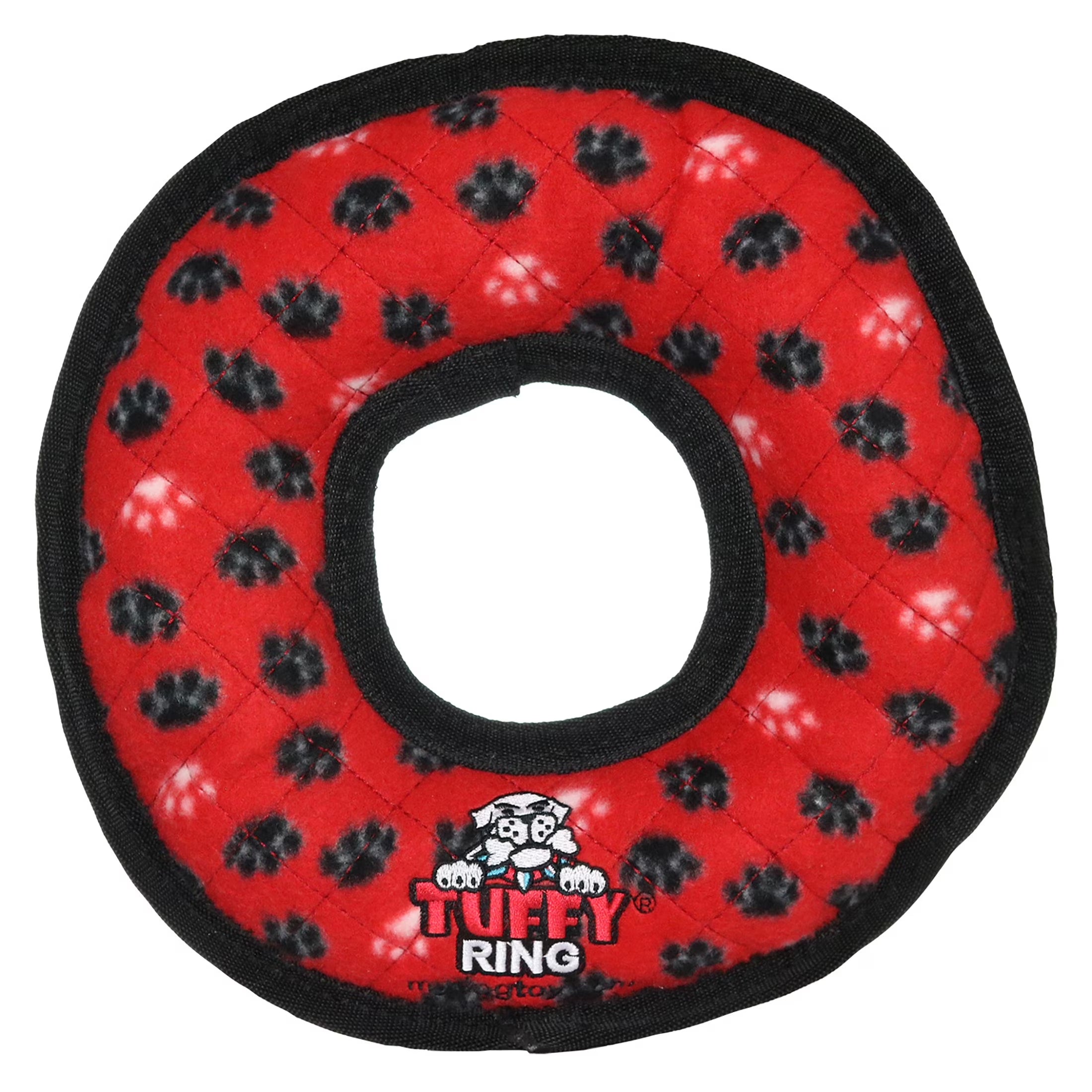 Ultimate Ring Red Paw Durable Plush Squeaky Dog Toy