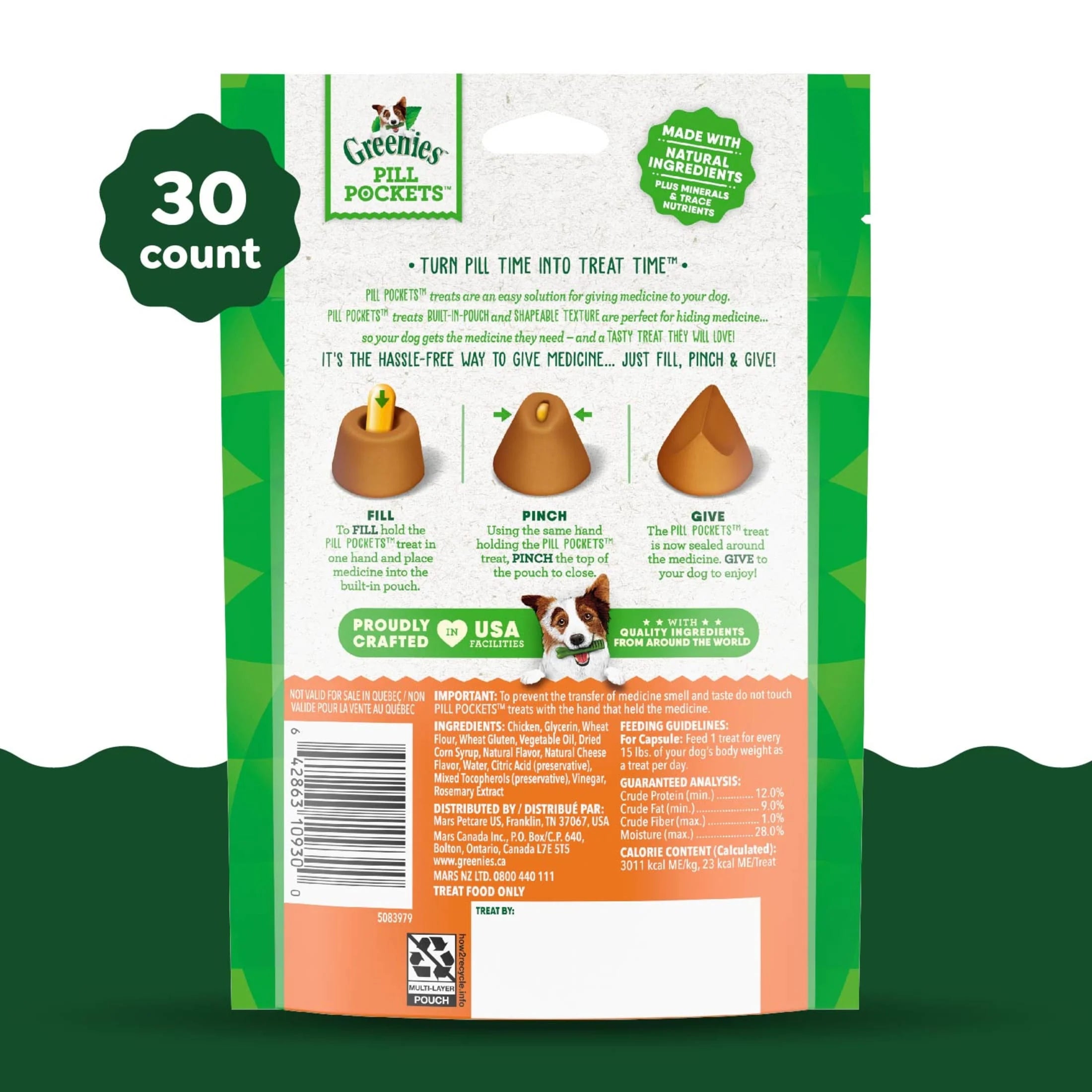 Pill Pockets for Dogs Cheese Flavor Large, Capsule Size Soft Dog Treats, 7.9 Oz, (30 Pk)