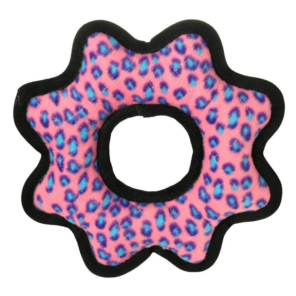 Ultimate Gear Ring Pink Leopard Durable Plush Squeaky Dog Toy