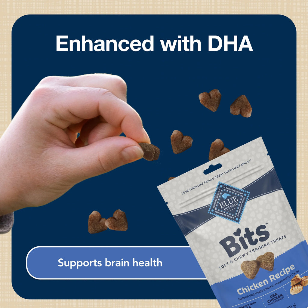 (4 Pack)  Bits Soft Dog Treats for Training, Enhanced with DHA, 4-Oz. Bag