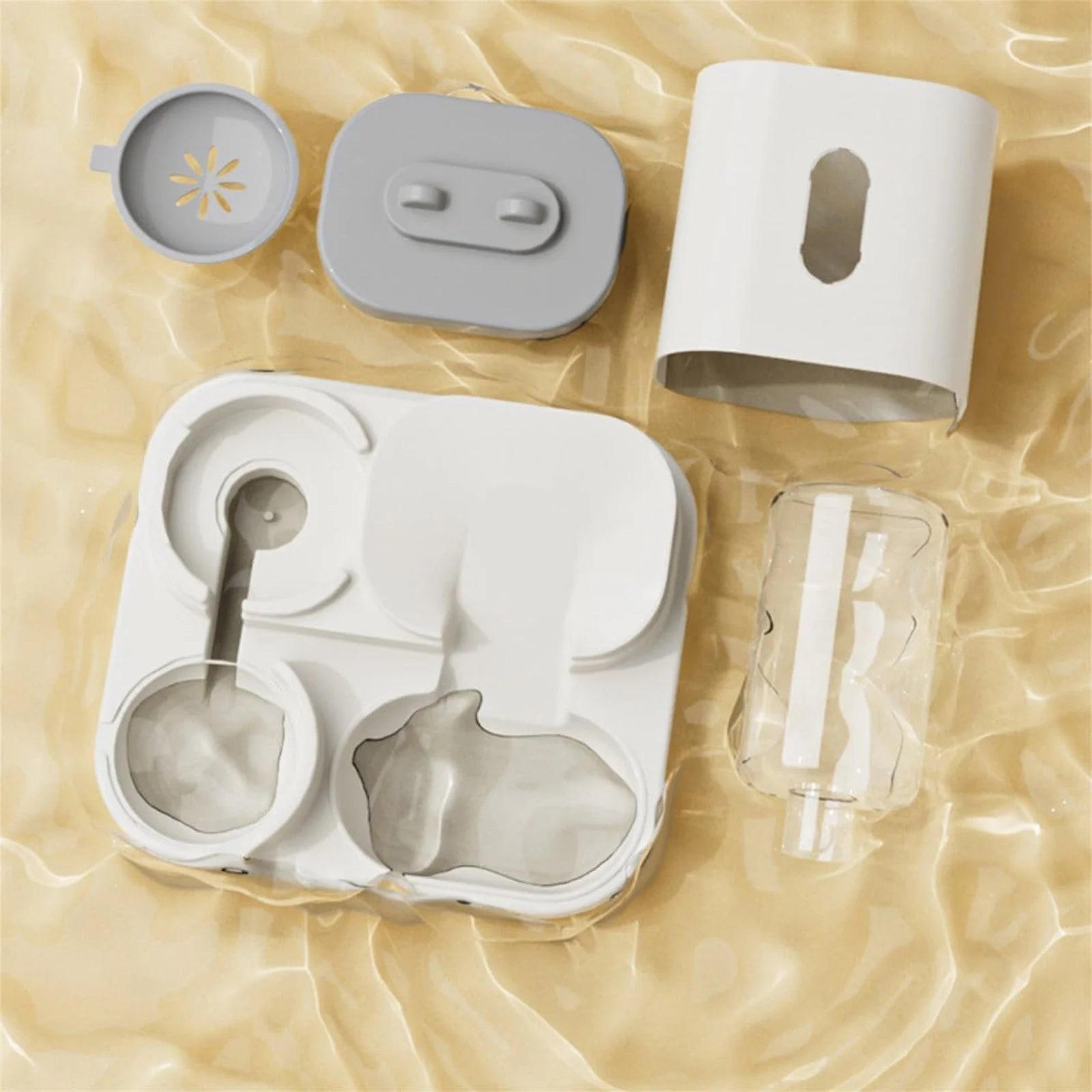 Automatic Dual Bowl Pet Feeder & Water Dispenser with Adjustable Portion Control, Leakproof Non-Slip Durable Design for Cats, Dogs, Small Pets Blue