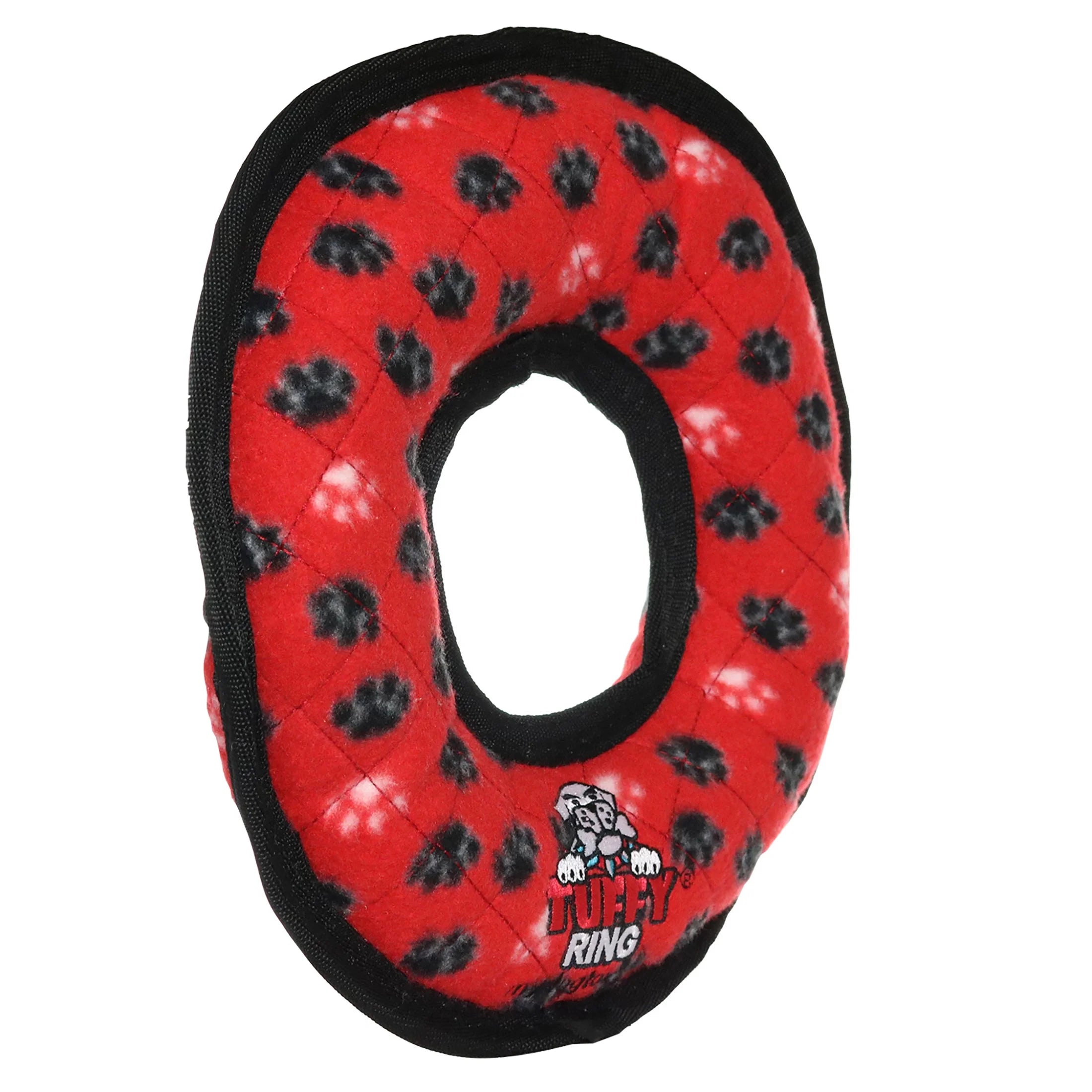 Ultimate Ring Red Paw Durable Plush Squeaky Dog Toy