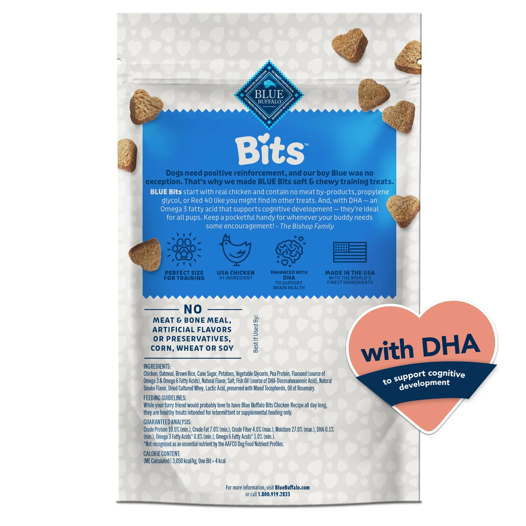 (4 Pack)  Bits Soft Dog Treats for Training, Enhanced with DHA, 4-Oz. Bag