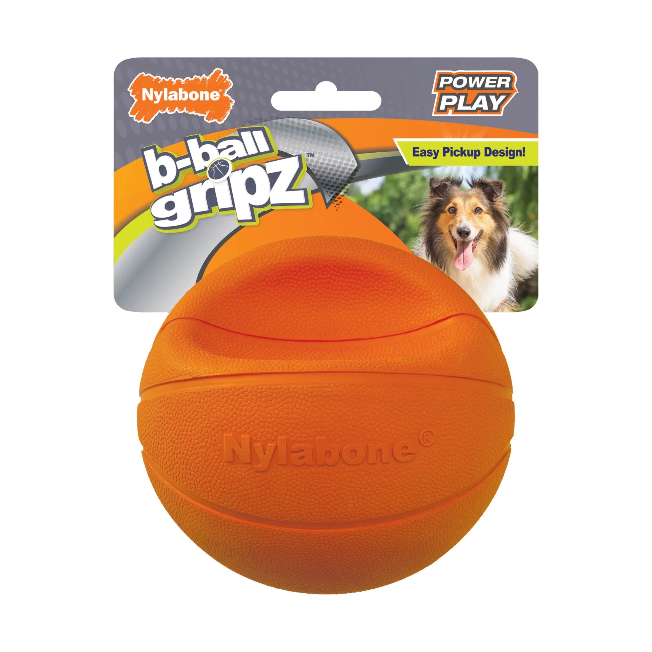 Power Play Basketball Gripz Dog Toy, Dog Balls, Squeaky Toy for Dogs, Medium