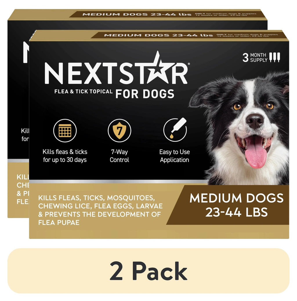 (2 Pack)  Flea & Tick Topical Prevention for Dogs 23-44 Lbs, 3-Month Supply