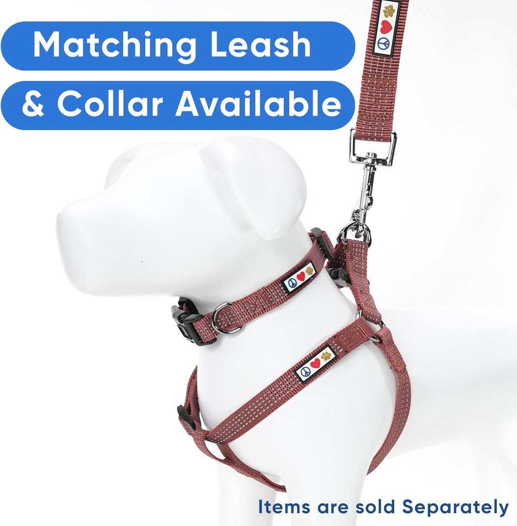 Reflective Step-In Dog Harness – Adjustable No-Pull Vest for Puppies to Seniors, Safe & Comfortable, XS Marsala