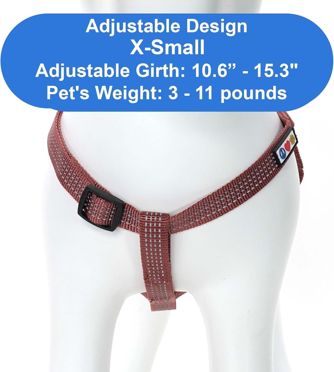 Reflective Step-In Dog Harness – Adjustable No-Pull Vest for Puppies to Seniors, Safe & Comfortable, XS Marsala