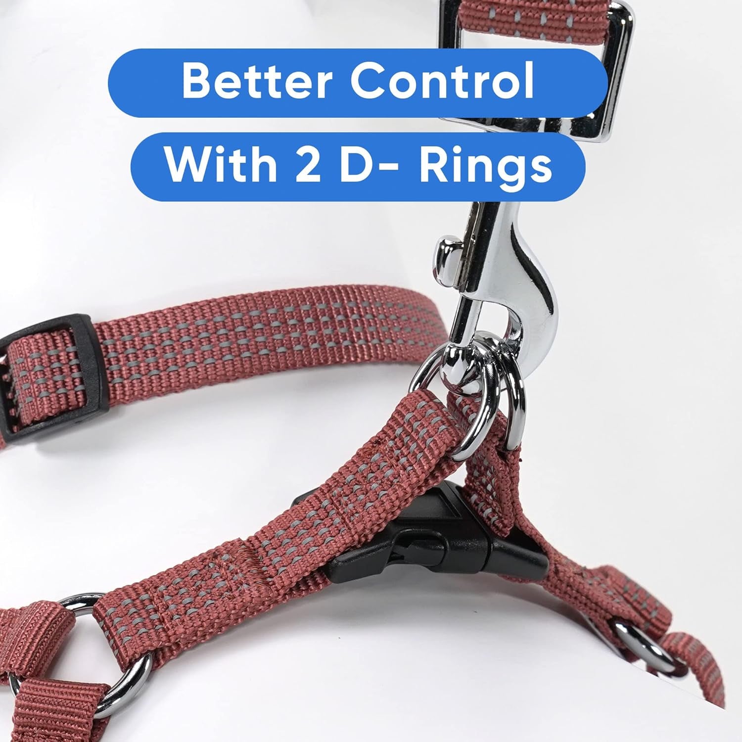 Reflective Step-In Dog Harness – Adjustable No-Pull Vest for Puppies to Seniors, Safe & Comfortable, XS Marsala