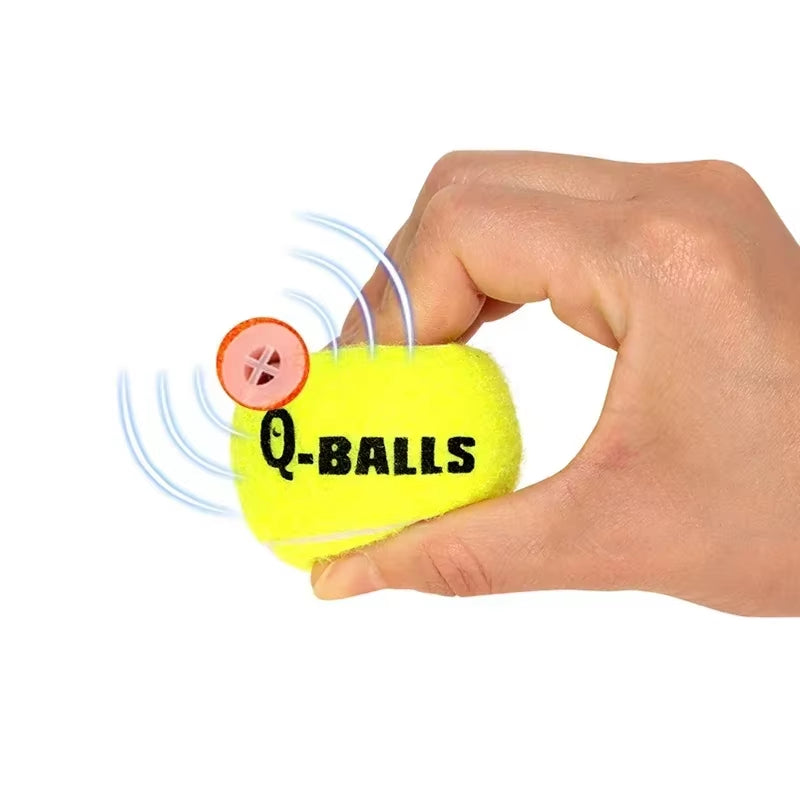 Dog Toy Set Q-MONSTER Thick Walled Natural Rubber Squeak Chew Balls for Dogs Tennis Interactive Bouncy Balls for Training 4-Pack