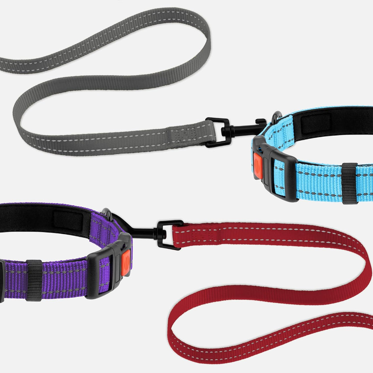 Dog Leash Durable Pet Leash for Walking Training Running for Small, Medium and Large (Reflective Padded, Grey, S)