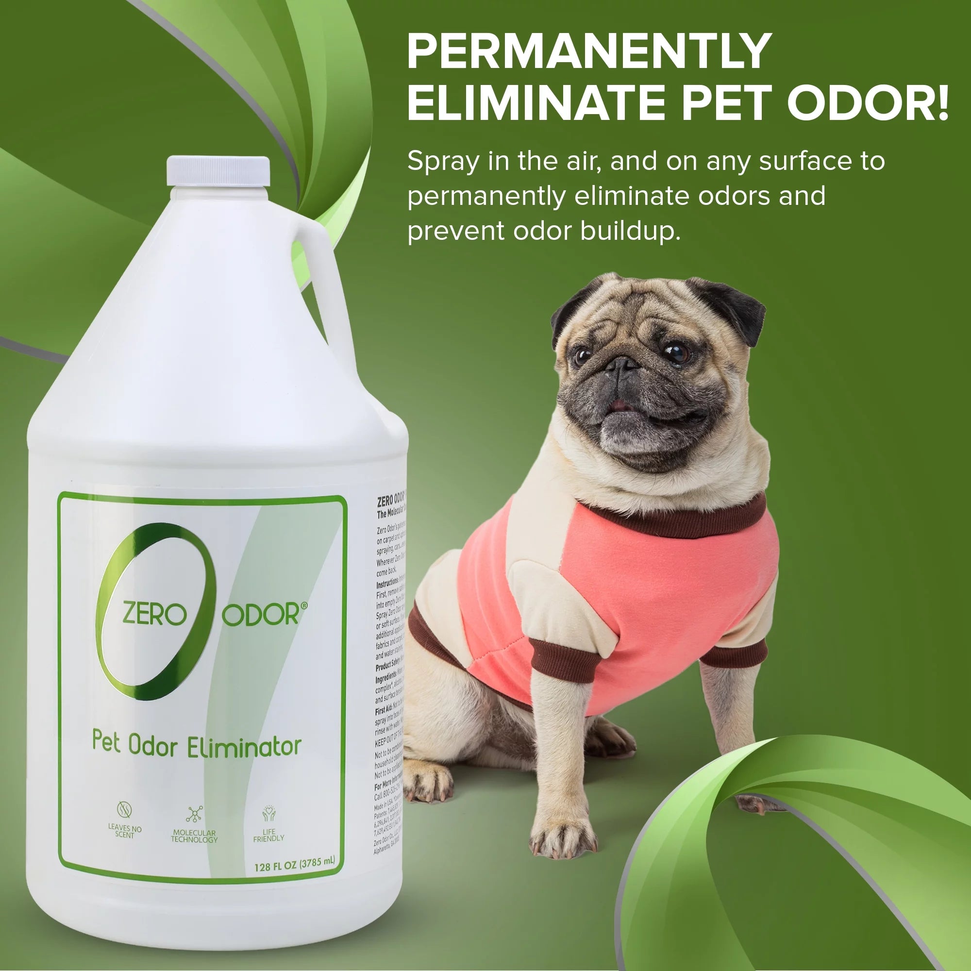 Pet Odor Eliminator Deodorizer for Dog Cat Urine Carpet Smell Remover 128 Oz Refill