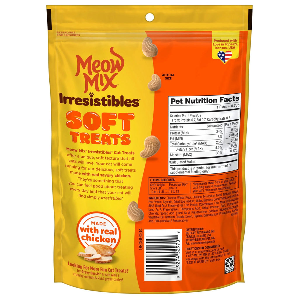 Irresistibles Soft Cat Treats Made with Real Chicken, 12 Oz Pouch