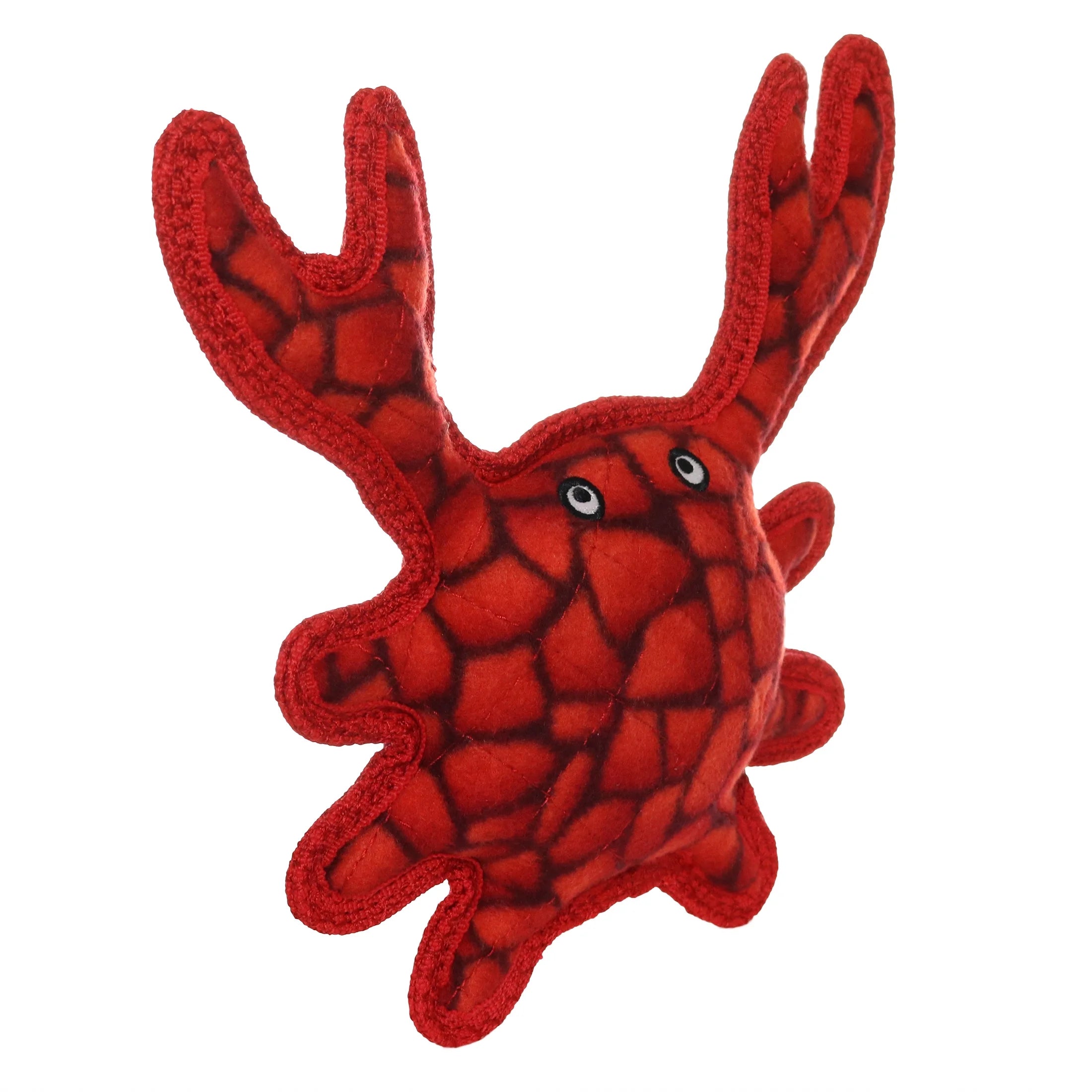 (2 Pack) Tuffy Medium Crab Red Durable Plush Dog Toy