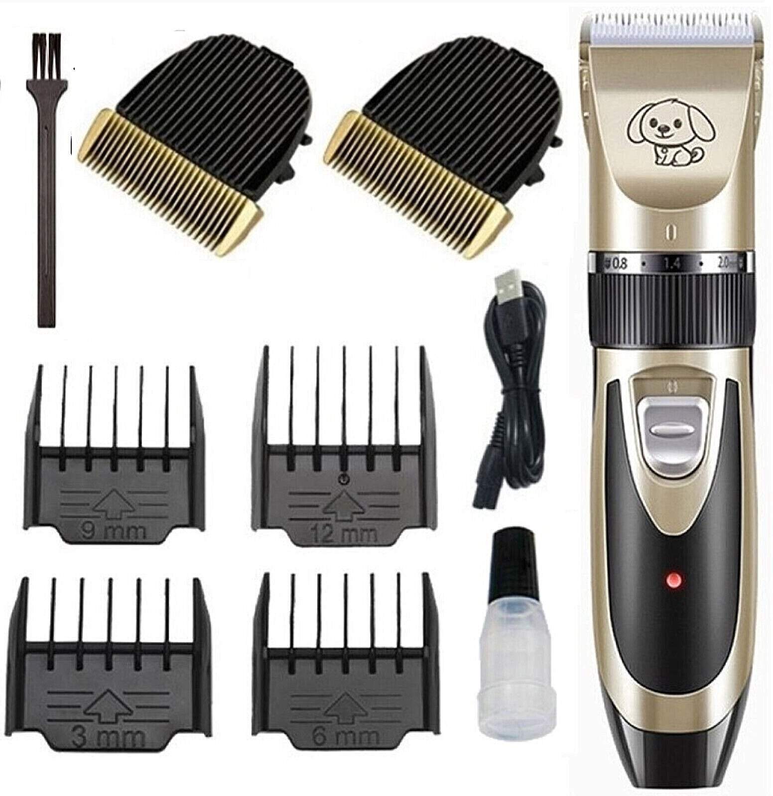 Dog Cat Pet Grooming Kit Rechargeable Cordless Electric Hair Clipper Trimmer Set