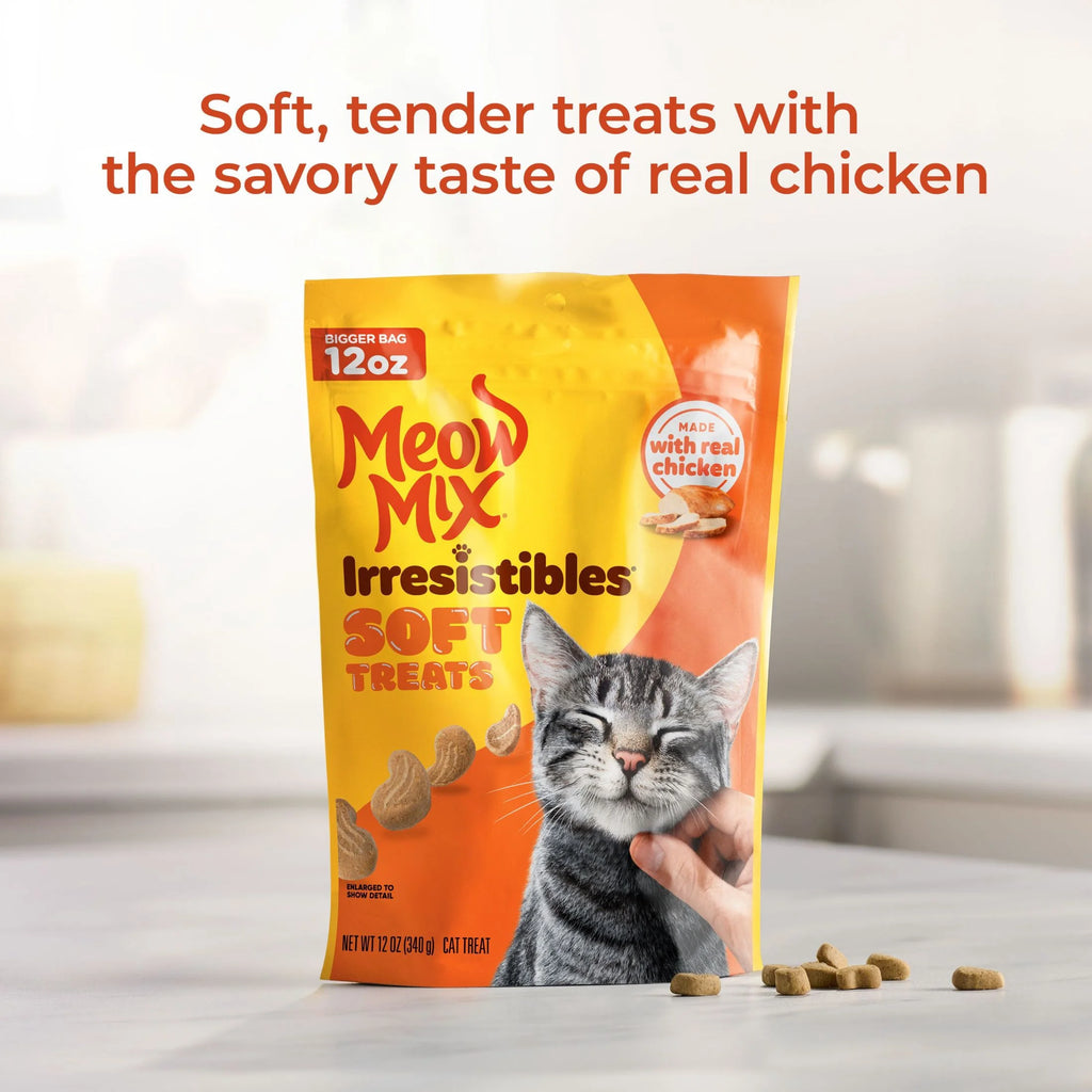 Irresistibles Soft Cat Treats Made with Real Chicken, 12 Oz Pouch