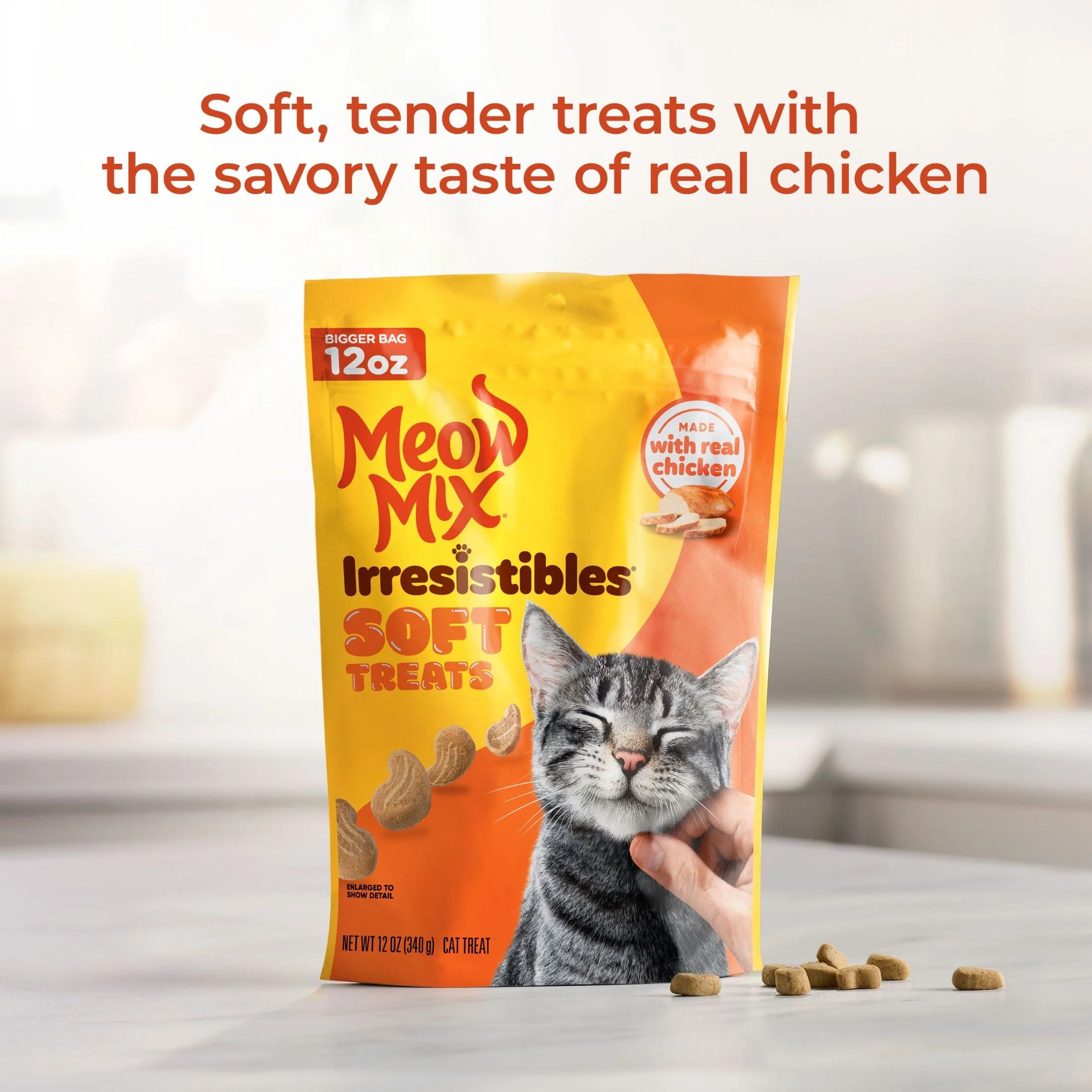 Irresistibles Soft Cat Treats Made with Real Chicken, 12 Oz Pouch
