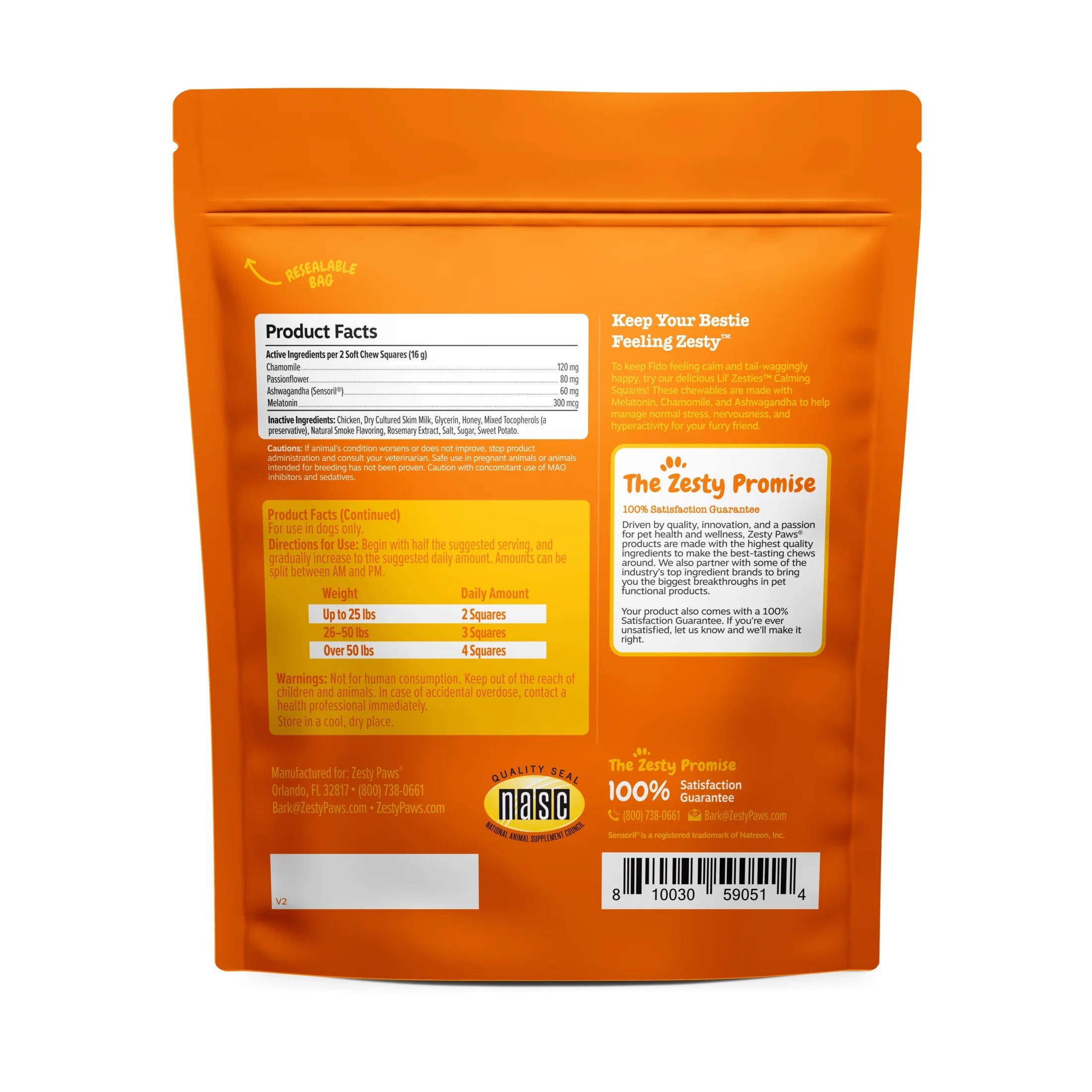 Lil' Zesties™ Calming Squares™ Chewables for Dogs