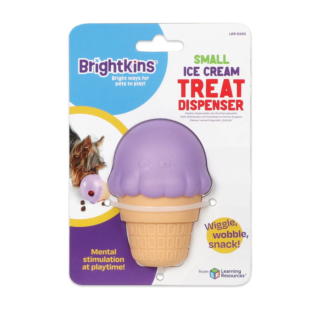 Brightkins Ice Cream Dog Toy Treat Dispenser, Playful Training for Small & Medium Dogs to Chew