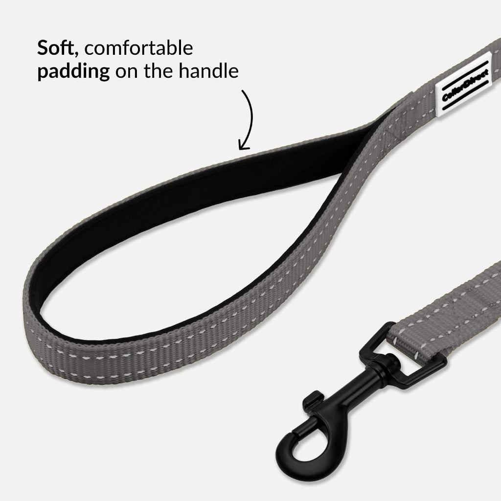 Dog Leash Durable Pet Leash for Walking Training Running for Small, Medium and Large (Reflective Padded, Grey, S)