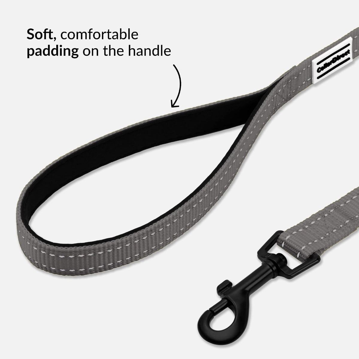 Dog Leash Durable Pet Leash for Walking Training Running for Small, Medium and Large (Reflective Padded, Grey, S)