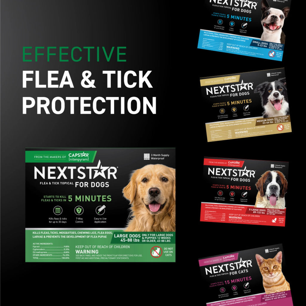 (2 Pack)  Flea & Tick Topical Prevention for Dogs 45-88 Lbs, 3-Month Supply