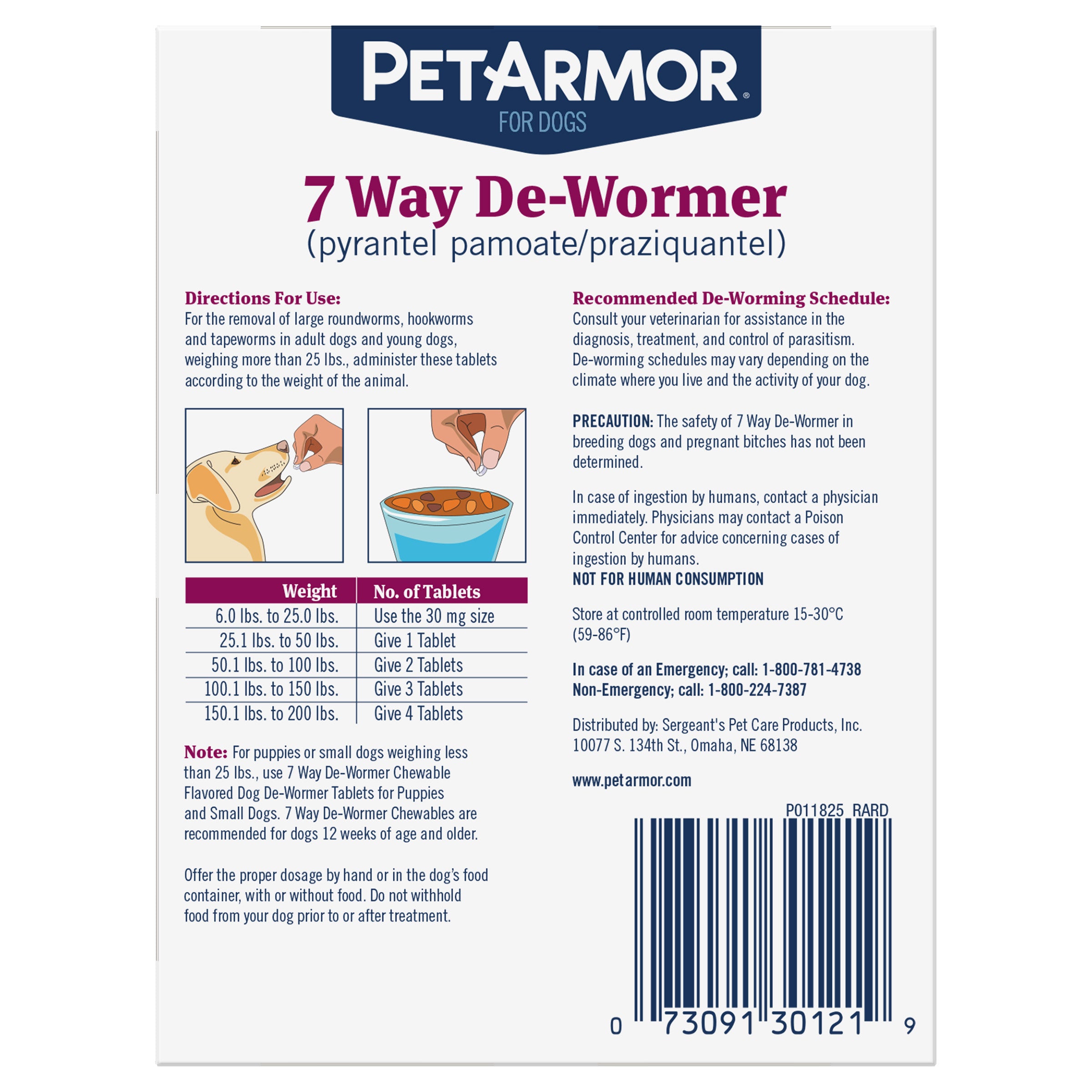 7 Way Chewable De-Wormer for Medium and Large Dogs, 12-Count