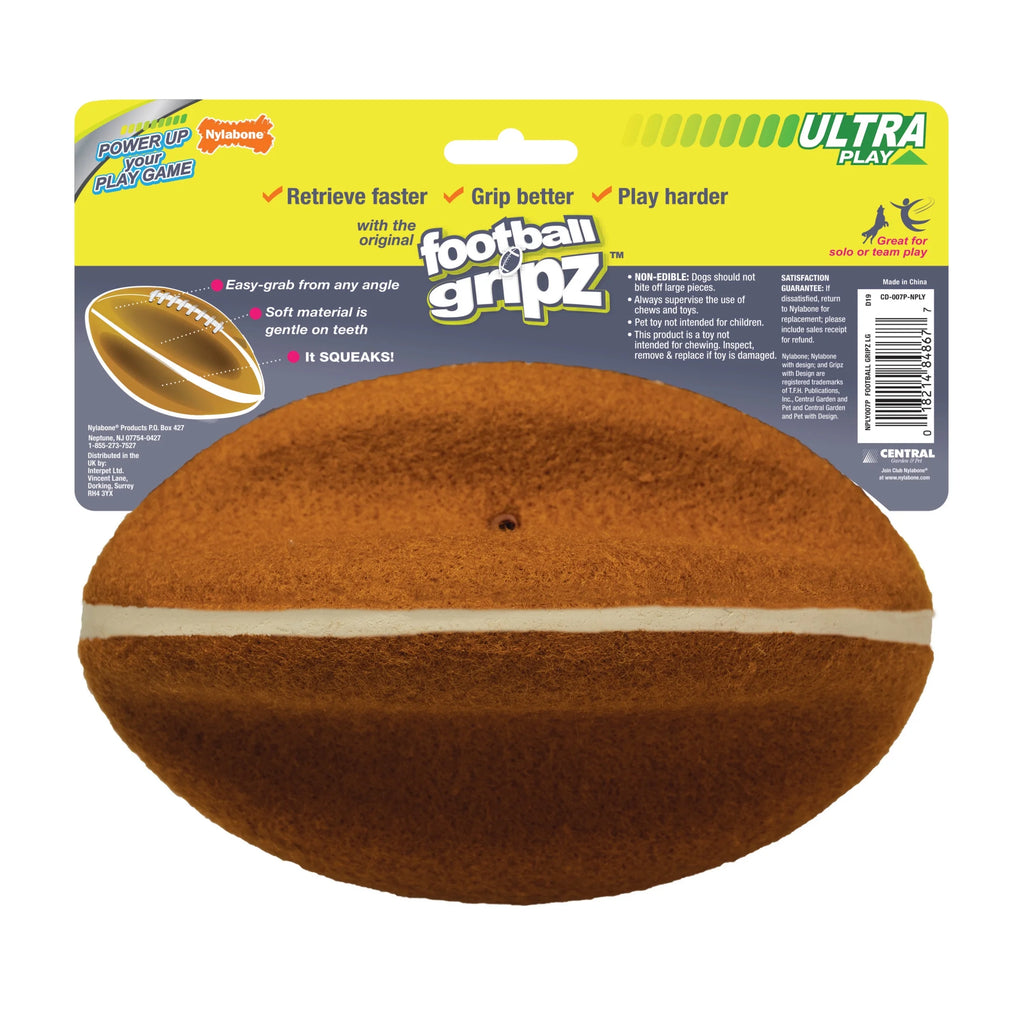 Power Play Football Dog Toy, Dog Balls, Squeaky Toy for Dogs, Large