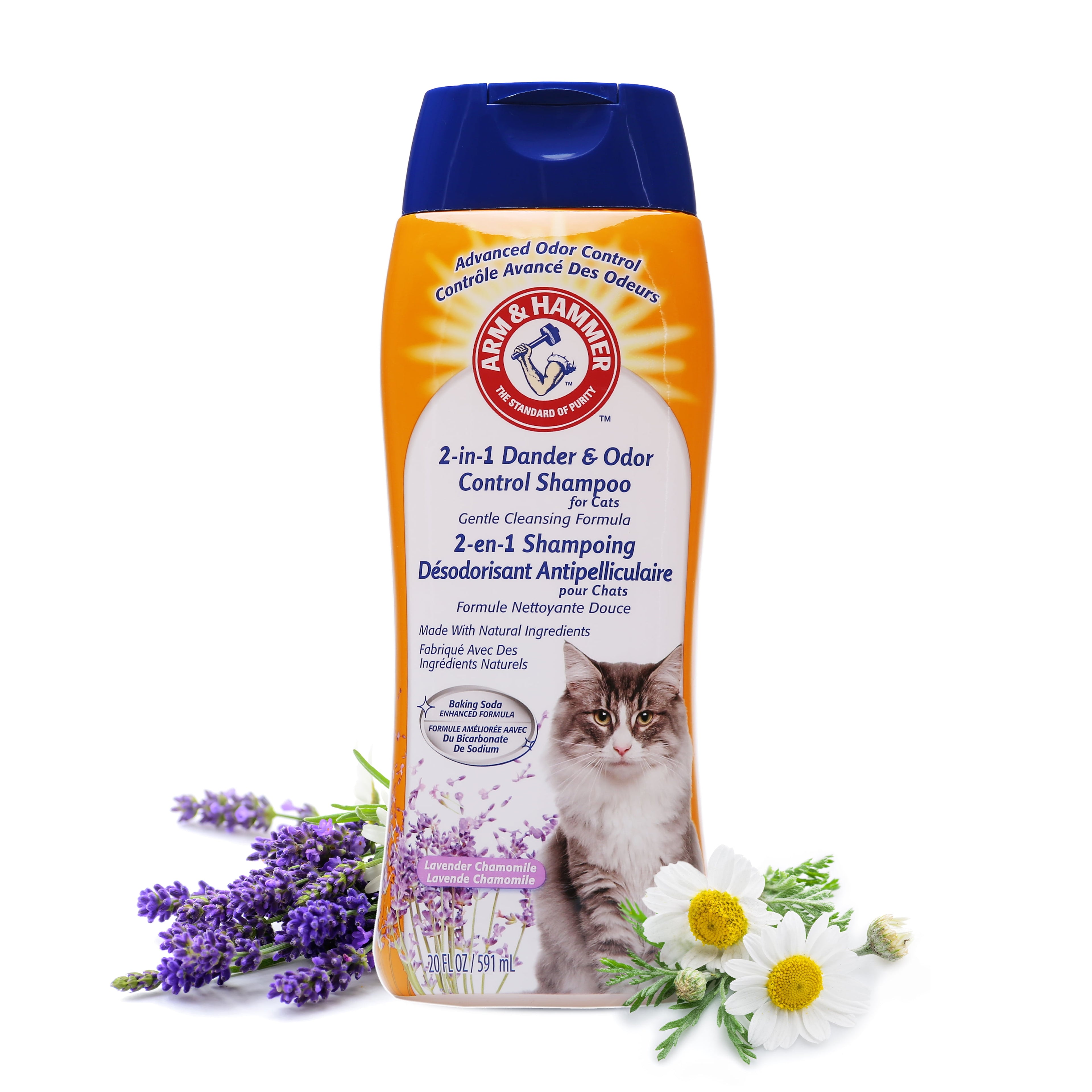 Cat Deodorizing & Dander Reducing Shampoo, Lavender Chamomile Scent, 20 Oz