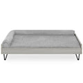 Asher Wooden Pet Bed with Mattress | Large to Extra Large Pet Bed with Mattress | Elevated Pet Bed | Greenguard Gold Certified Wooden Pet Bed