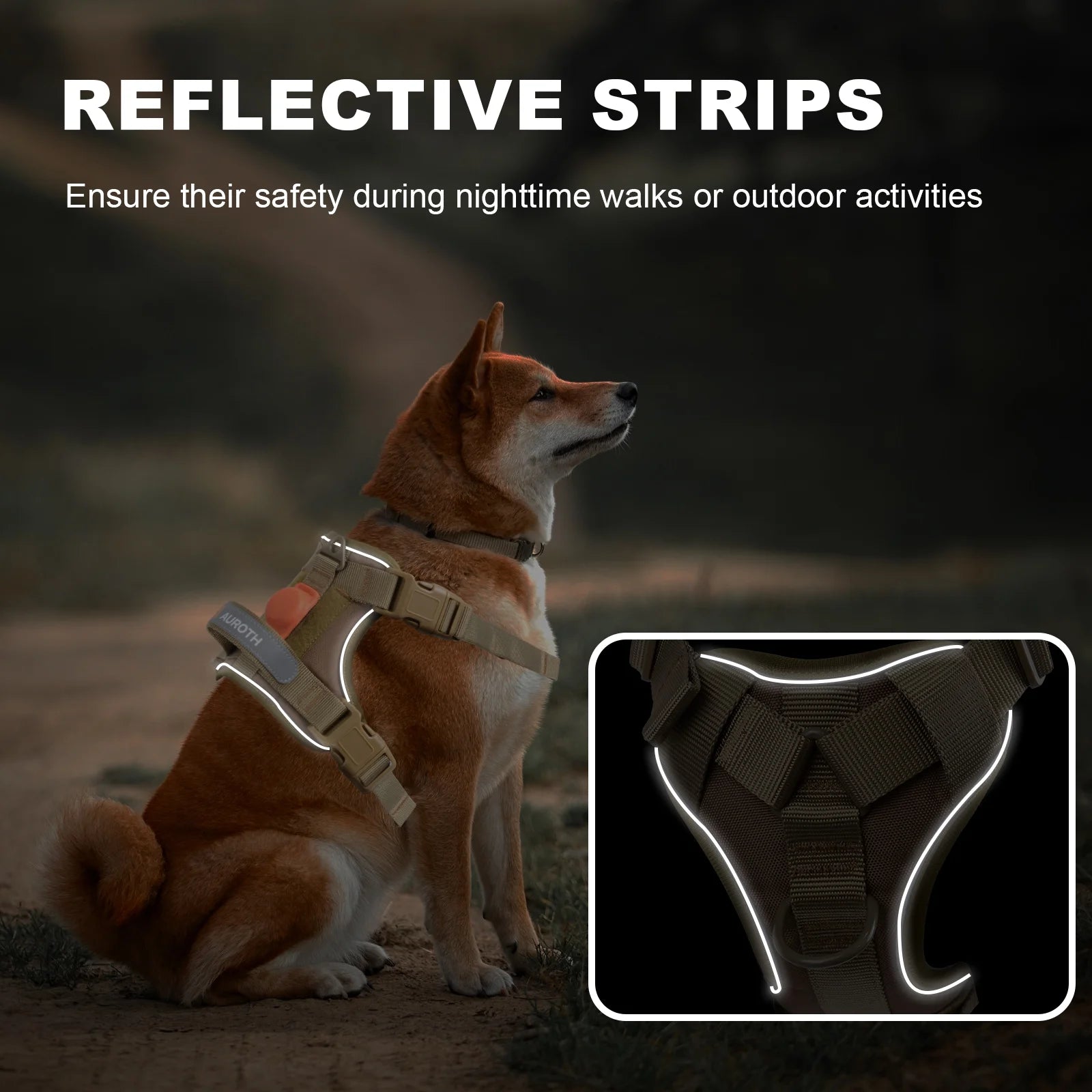 Dog Harness for Large Dogs, No Pull Dog Harness with Handle, Reflective Pet Vest Harness, Adjusatble XL Dog Harness