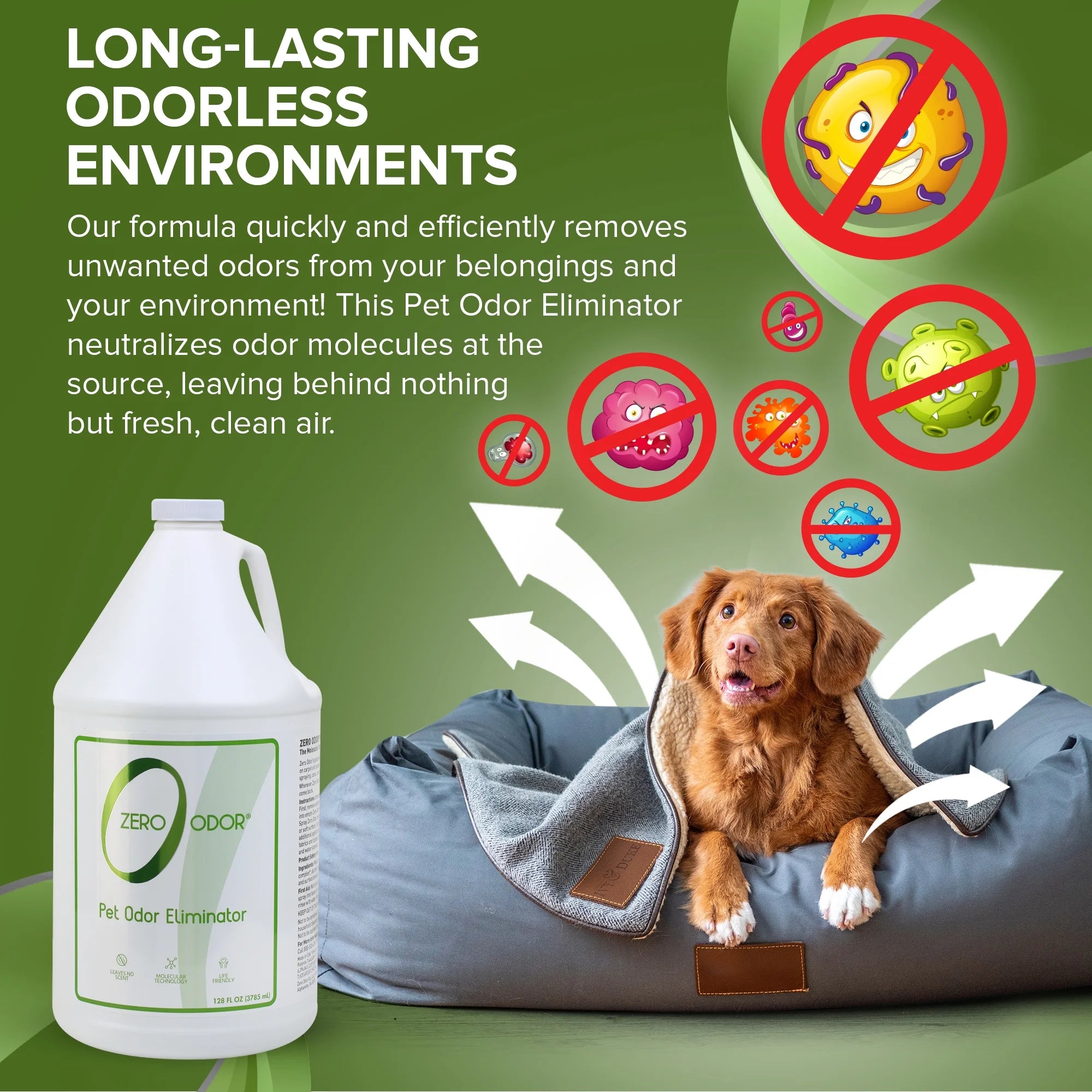 Pet Odor Eliminator Deodorizer for Dog Cat Urine Carpet Smell Remover 128 Oz Refill