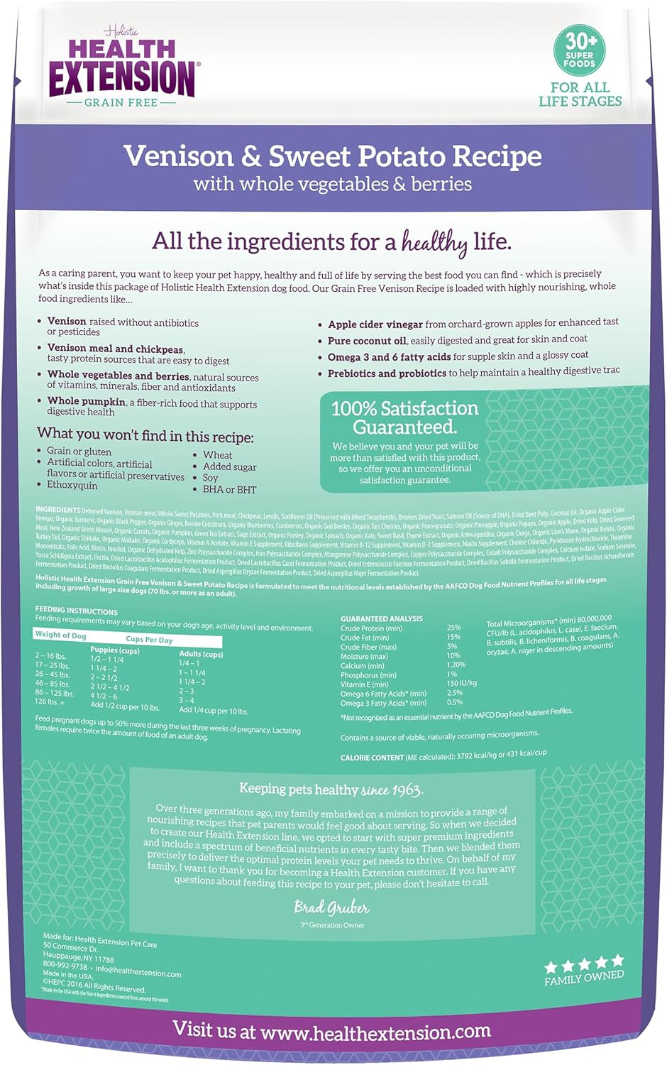 Dry Dog Food, Natural Food with Added Vitamins & Minerals, Suitable for All Puppies, Include Venison & Sweet Potato Recipe with Whole Vegetable & Berries (4 Pound)