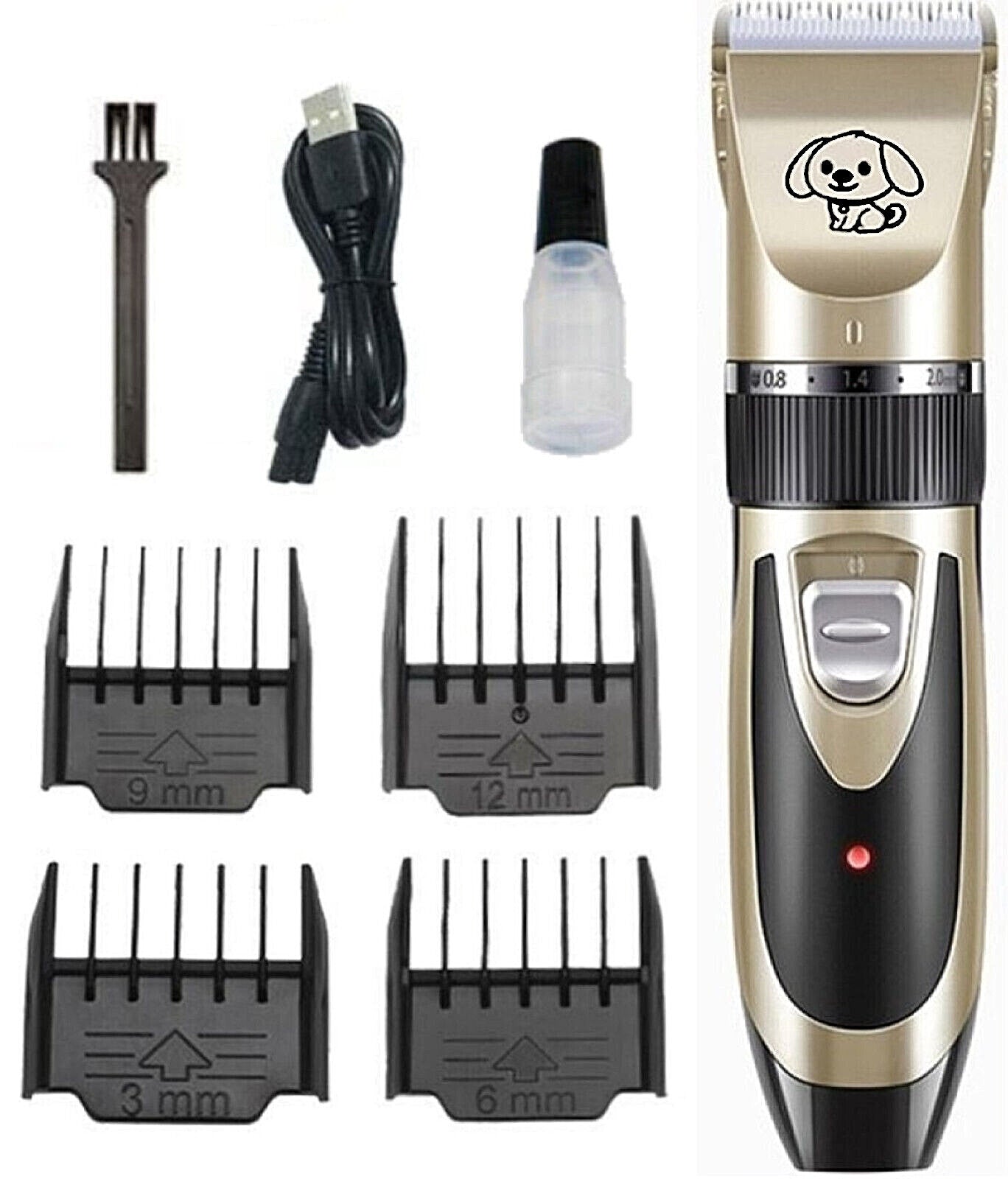 Dog Cat Pet Grooming Kit Rechargeable Cordless Electric Hair Clipper Trimmer Set