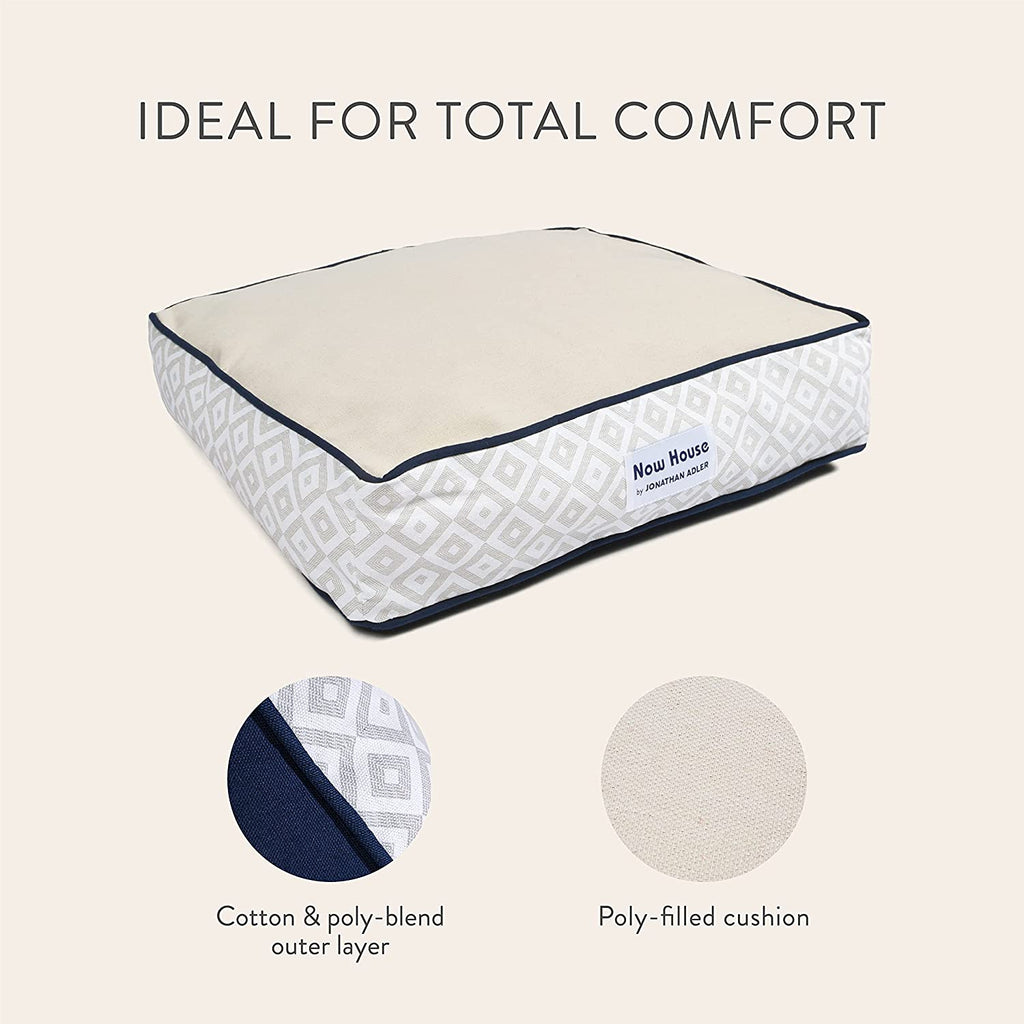 Now House by  Grey Diamond Cushion Dog Bed, Medium Washable for Pets